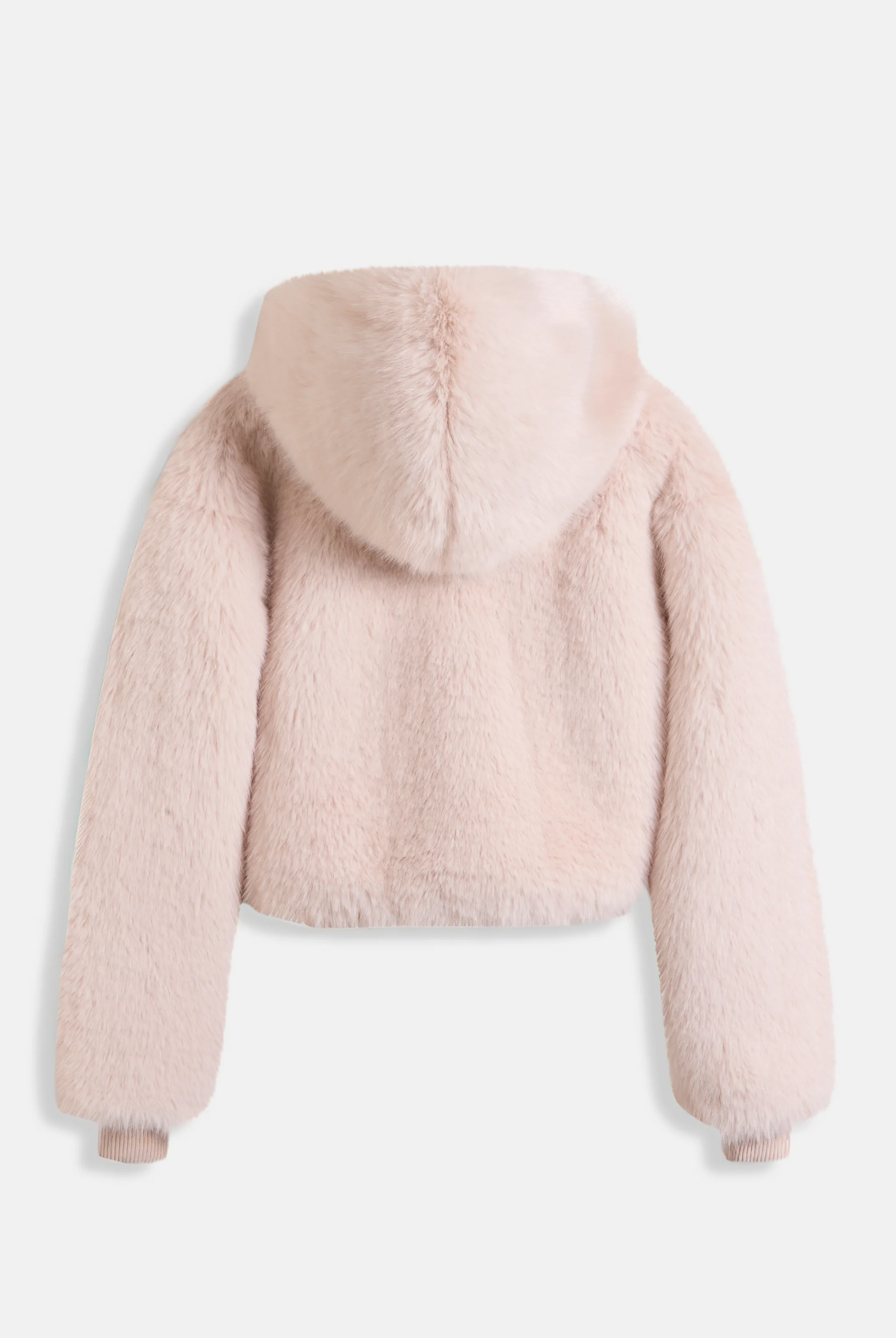 CREAM HOODED FAUX FUR JACKET - Image 12