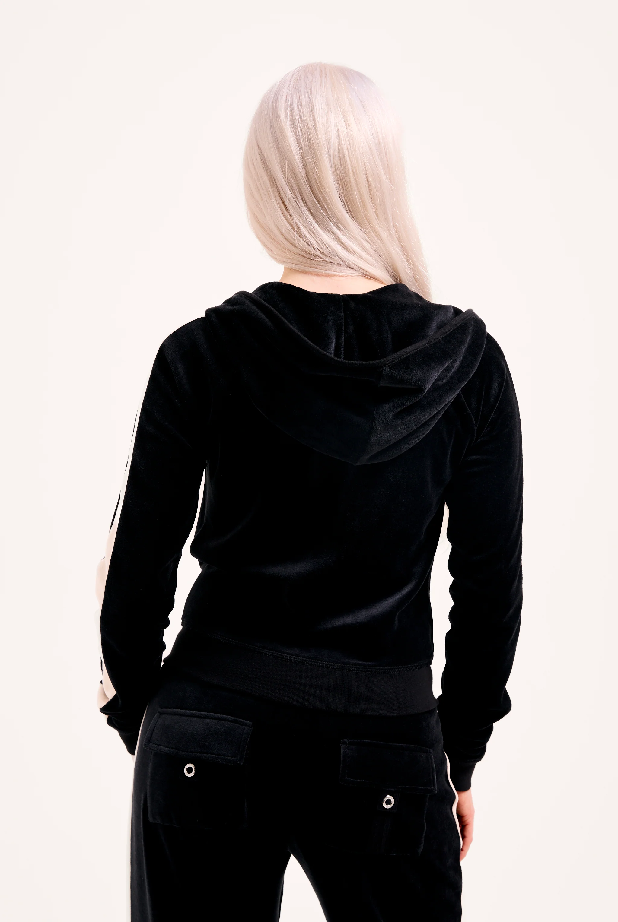 BLACK STRIPE BAMBOO VELOUR HERITAGE HOODIE - Image 7