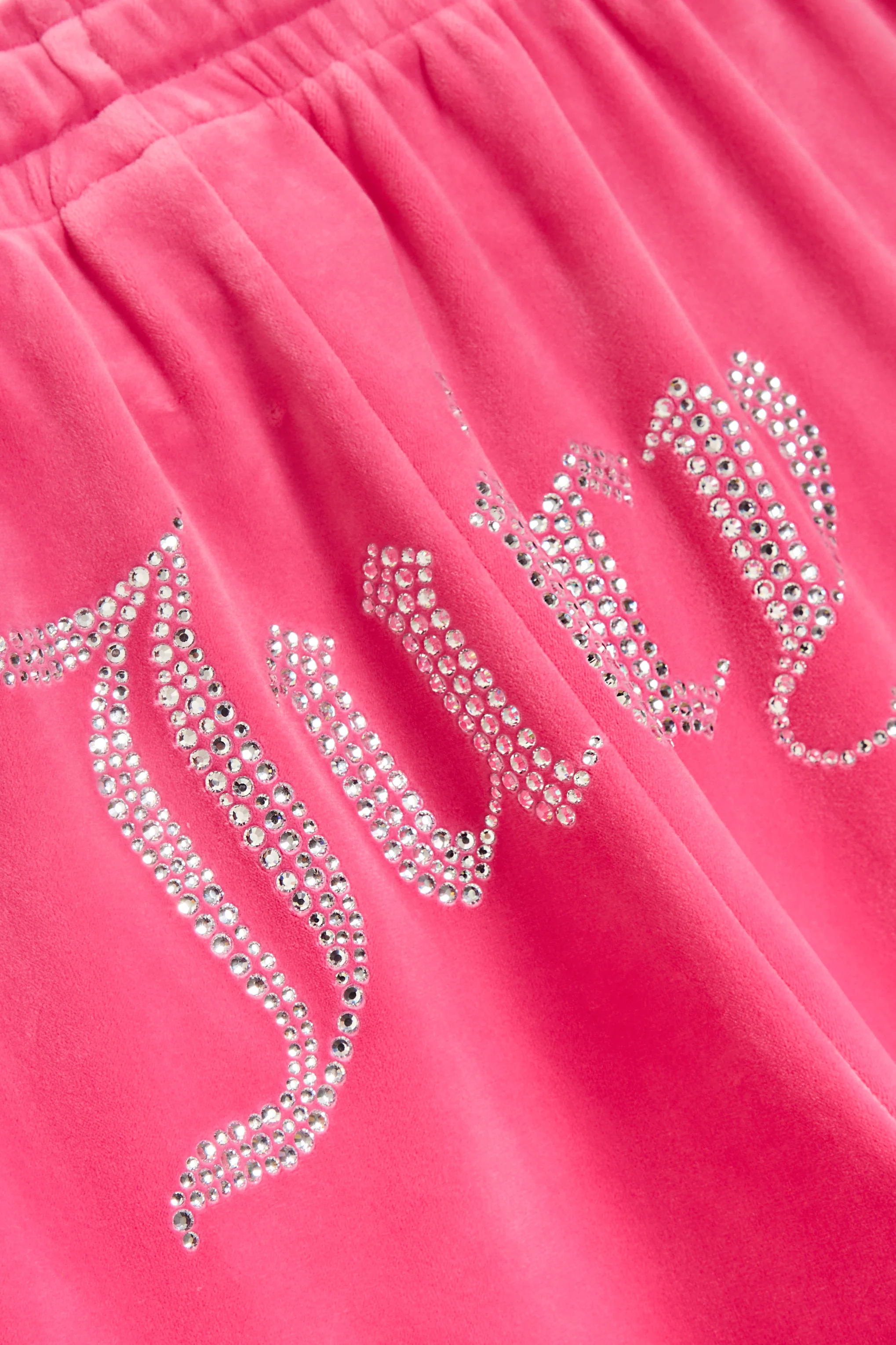 HOT PINK VELOUR DIAMANTÉ TRACKSUIT BOTTOM - Image 14