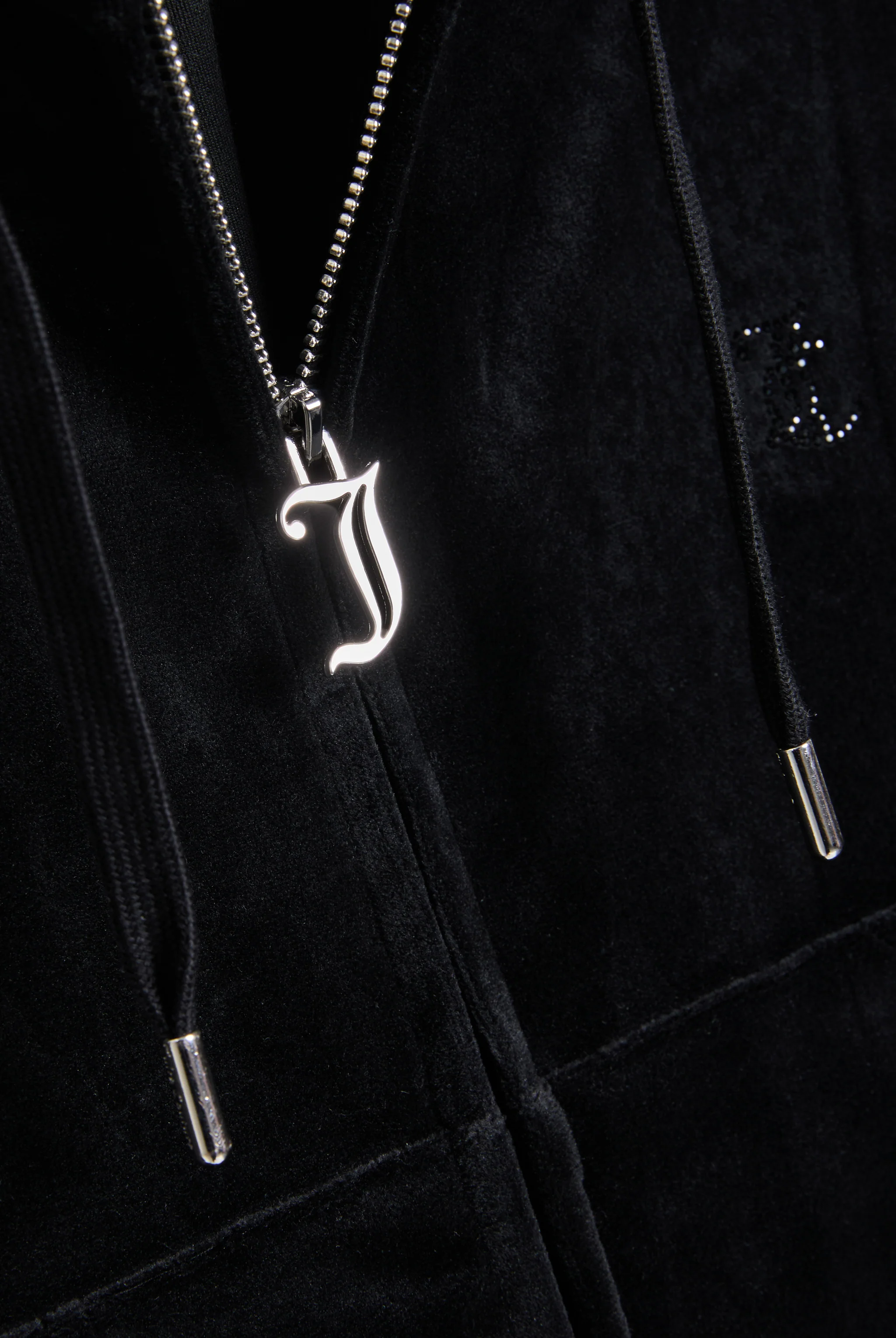 BLACK OUTLINE DIAMANTÉ OVERSIZED CROPPED HOODIE - Image 3