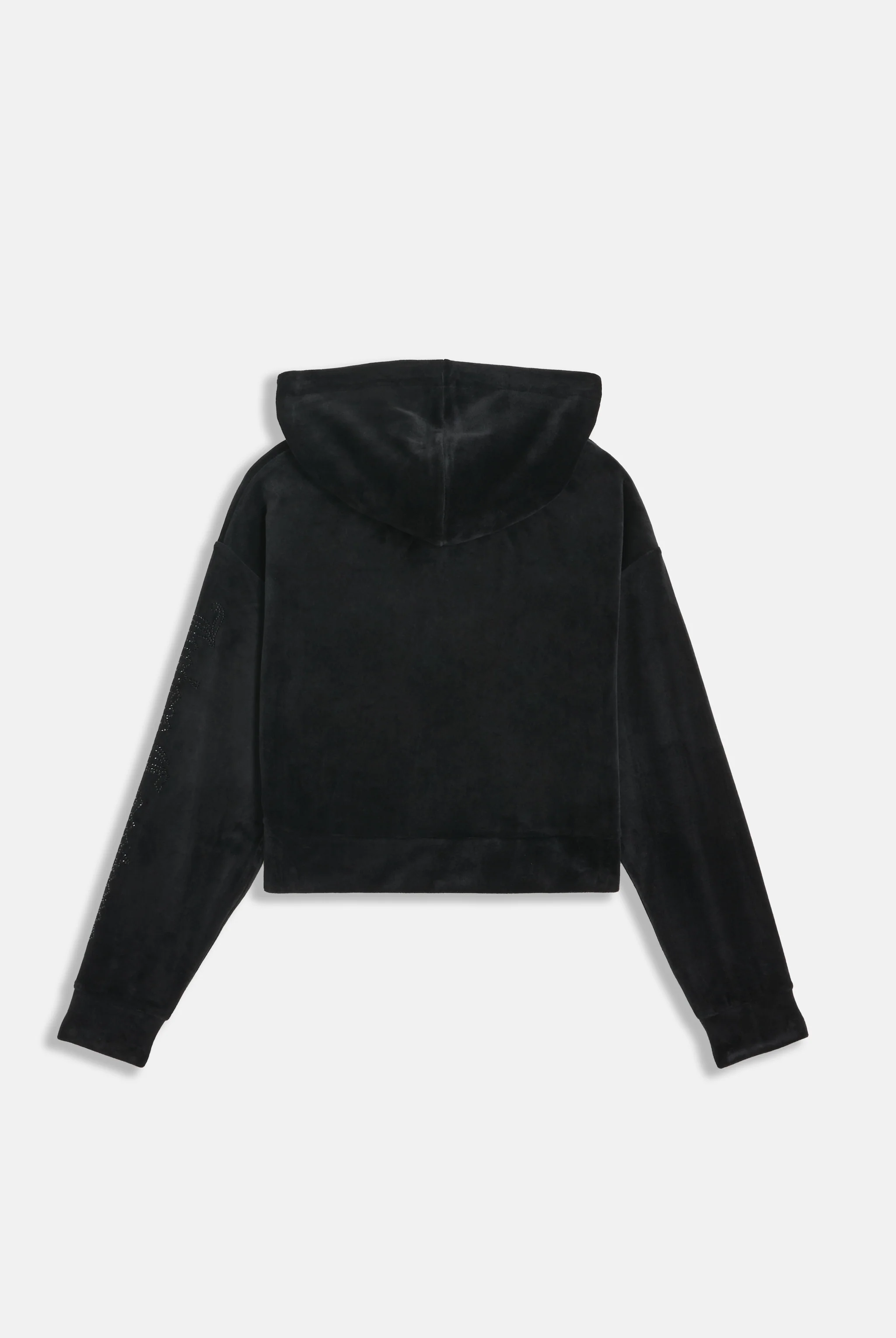BLACK OUTLINE DIAMANTÉ OVERSIZED CROPPED HOODIE - Image 5