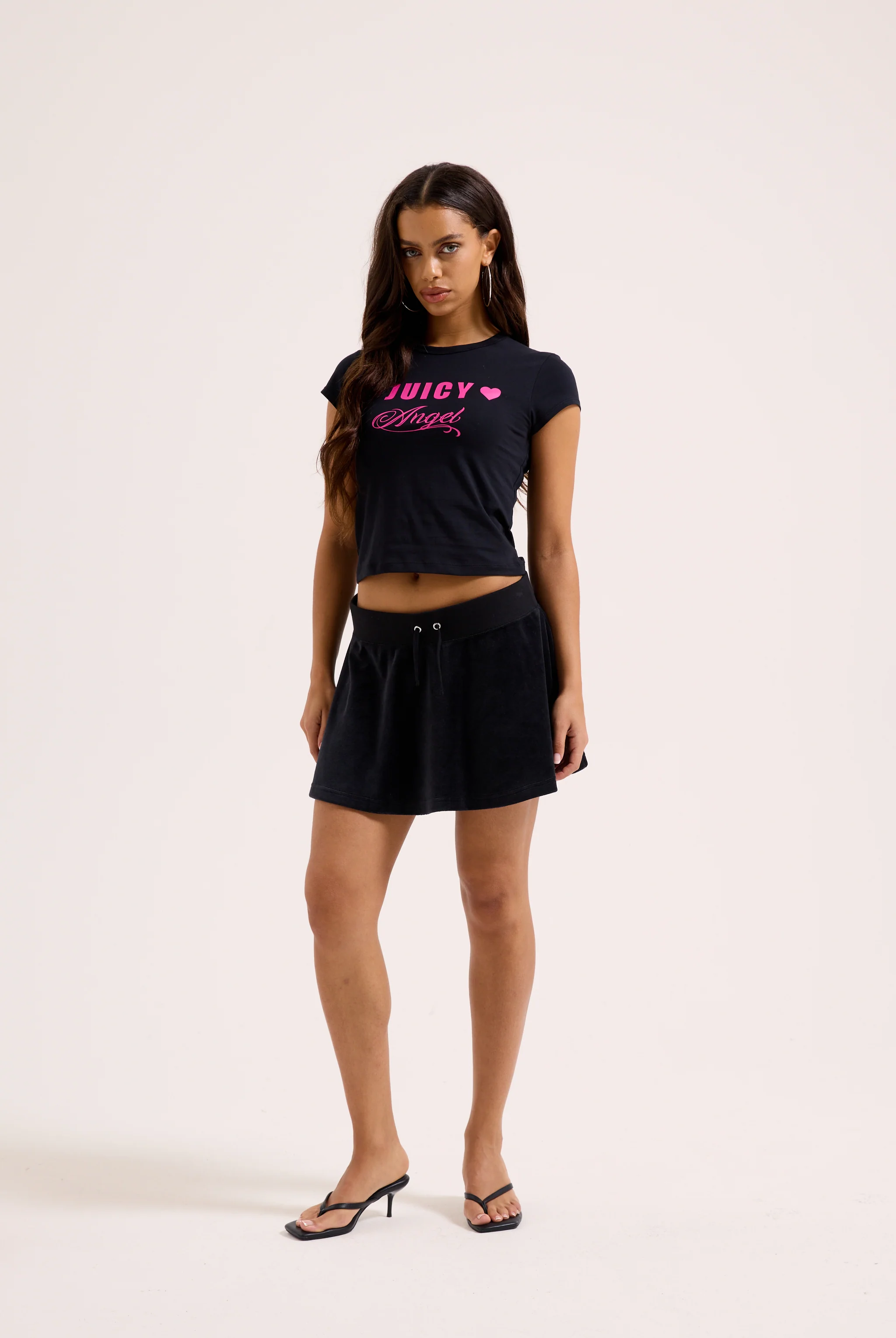 BLACK JUICY ANGEL COTTON VELOUR SKIRT - Image 7