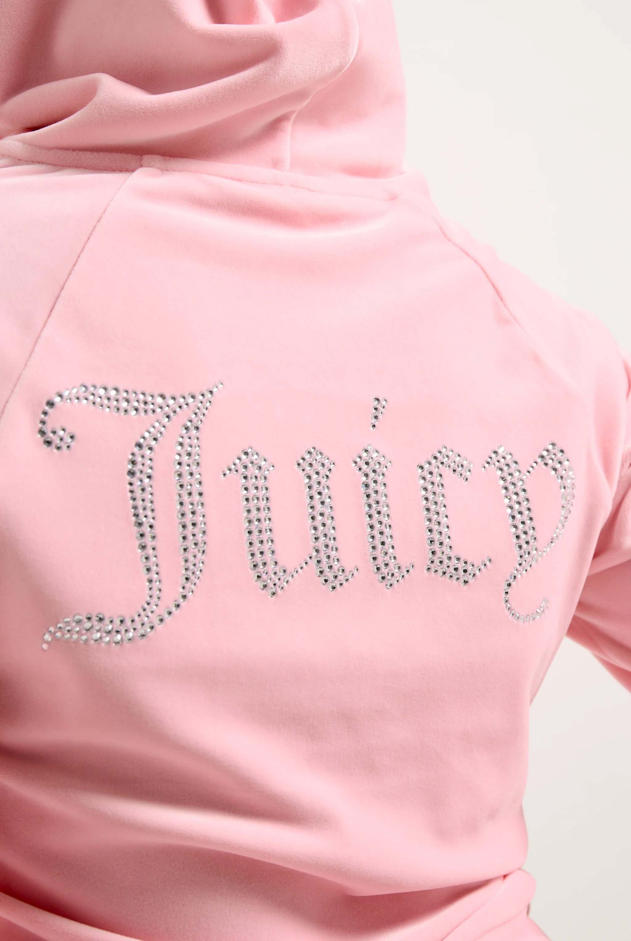 JUICY PINK DIAMANTÉ VELOUR ZIP-THROUGH HOODIE - Image 7