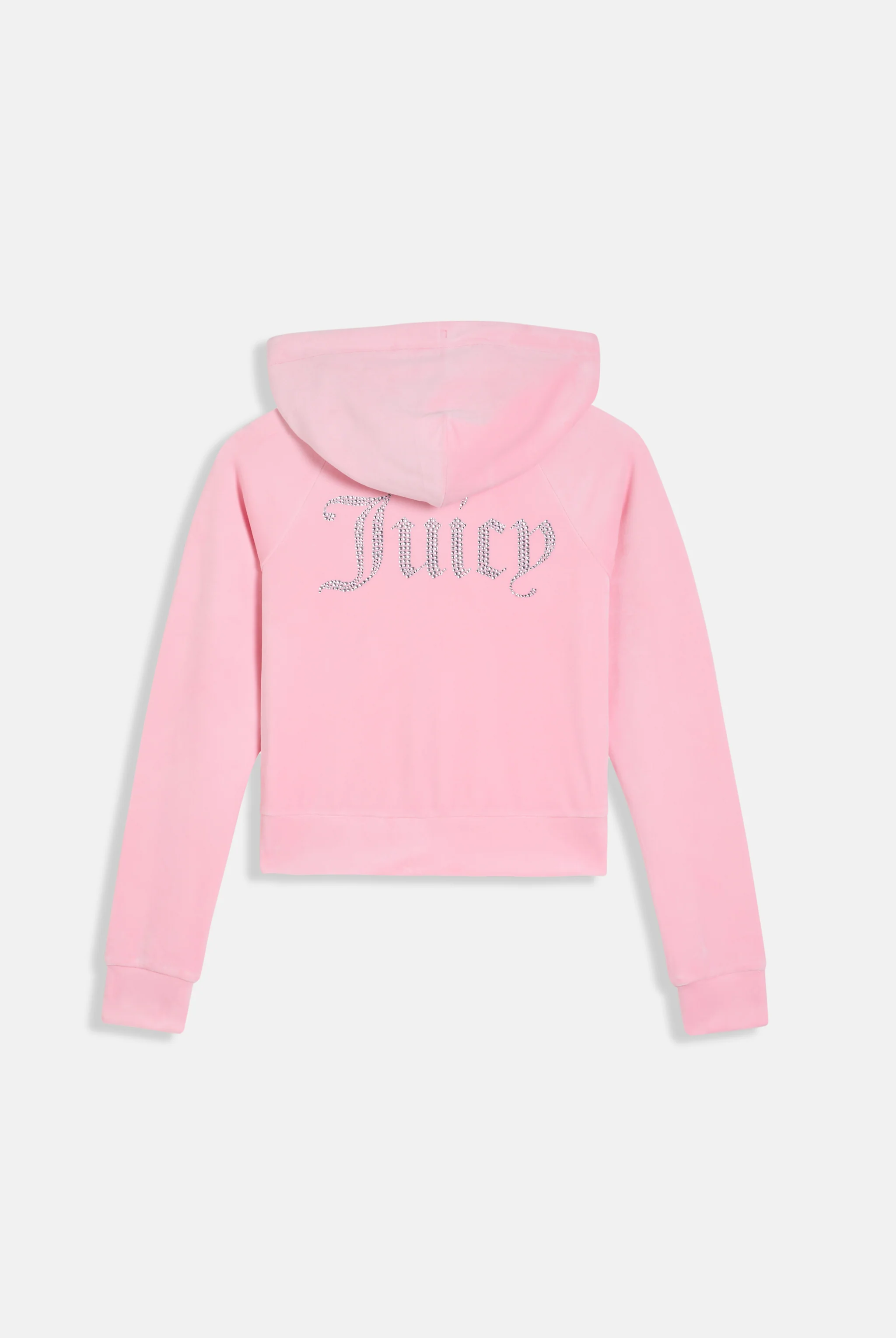 JUICY PINK DIAMANTÉ VELOUR ZIP-THROUGH HOODIE - Image 8