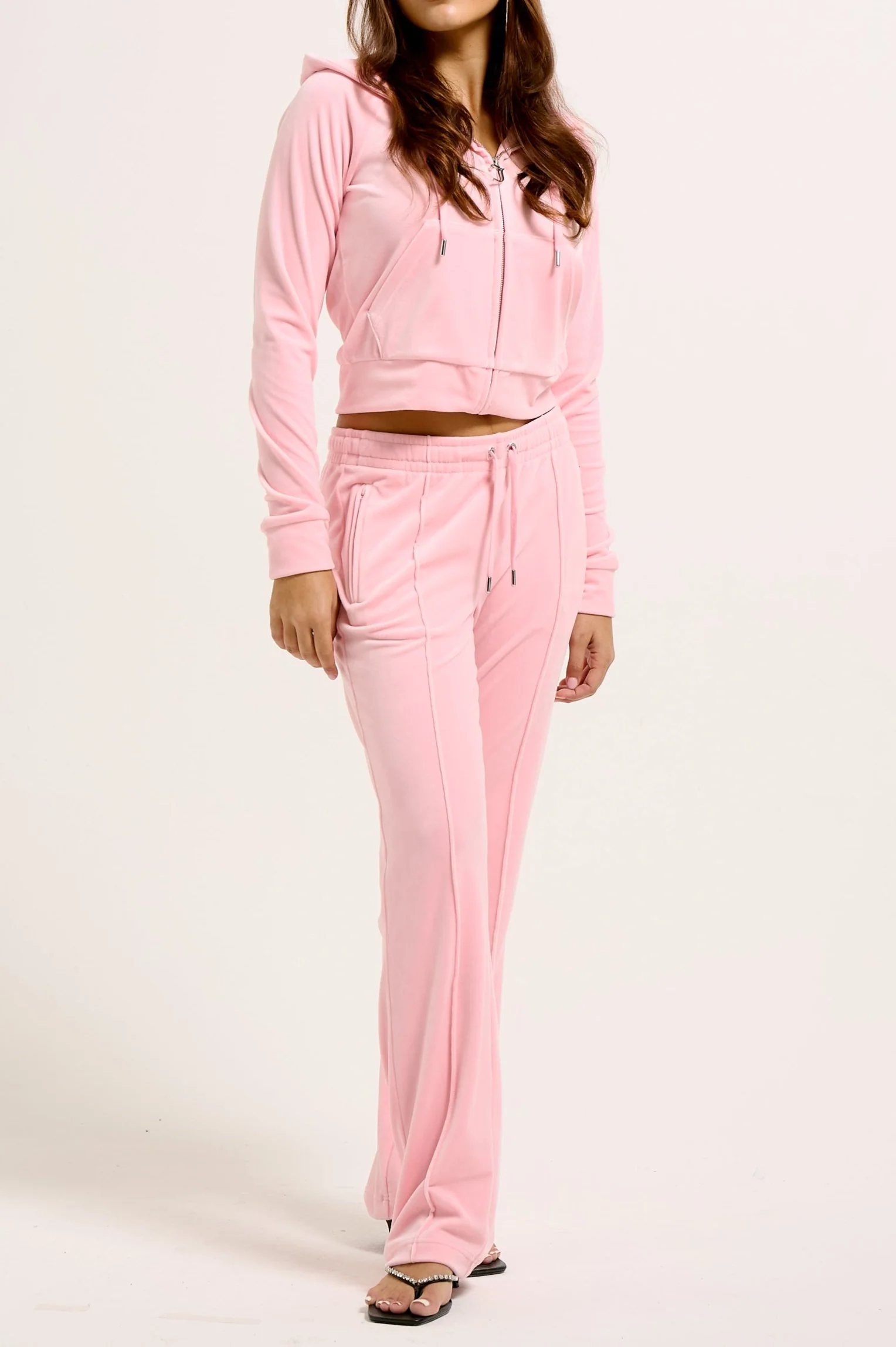JUICY PINK DIAMANTÉ VELOUR ZIP-THROUGH HOODIE - Image 5
