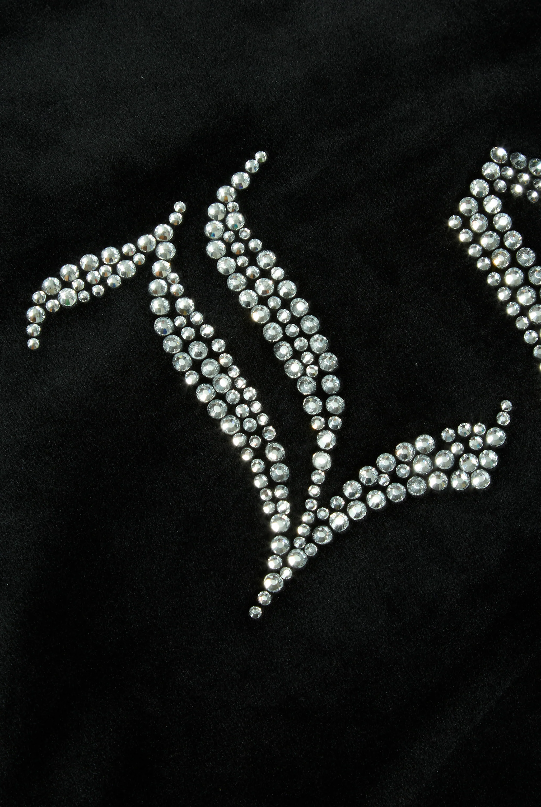 'LEO' BLACK DIAMANTÉ VELOUR ZIP-THROUGH HOODIE - Image 10