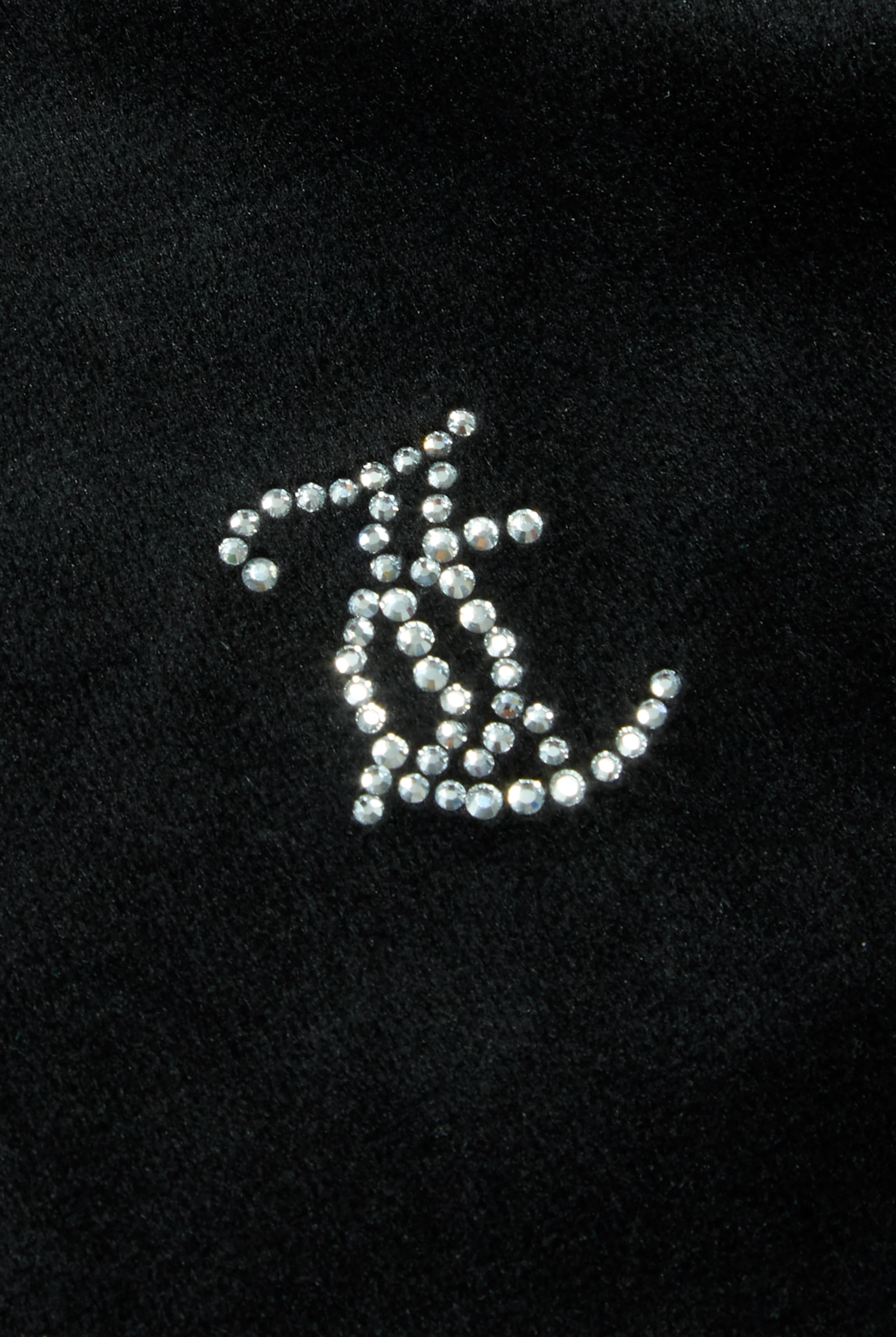 'LEO' BLACK DIAMANTÉ VELOUR ZIP-THROUGH HOODIE - Image 8