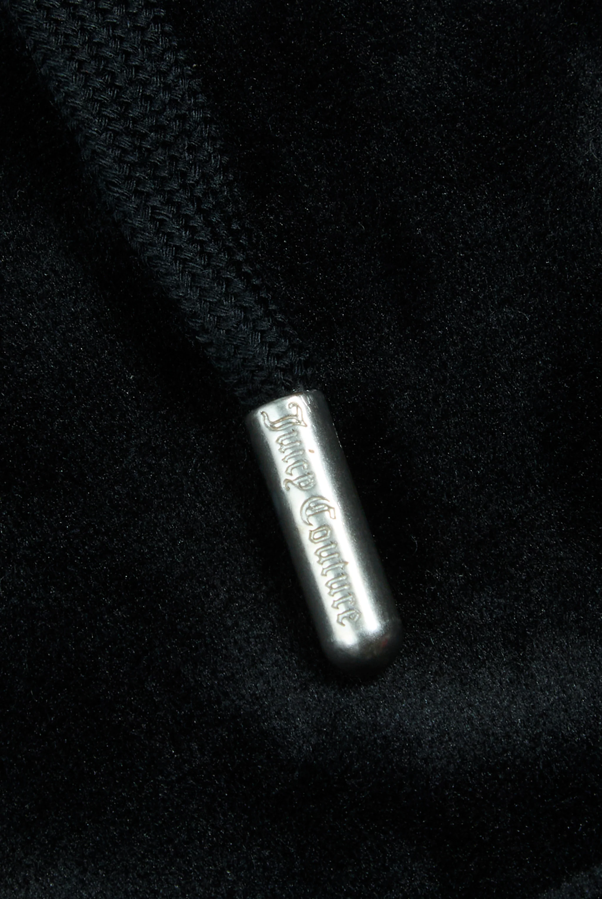 'LEO' BLACK DIAMANTÉ VELOUR ZIP-THROUGH HOODIE - Image 9