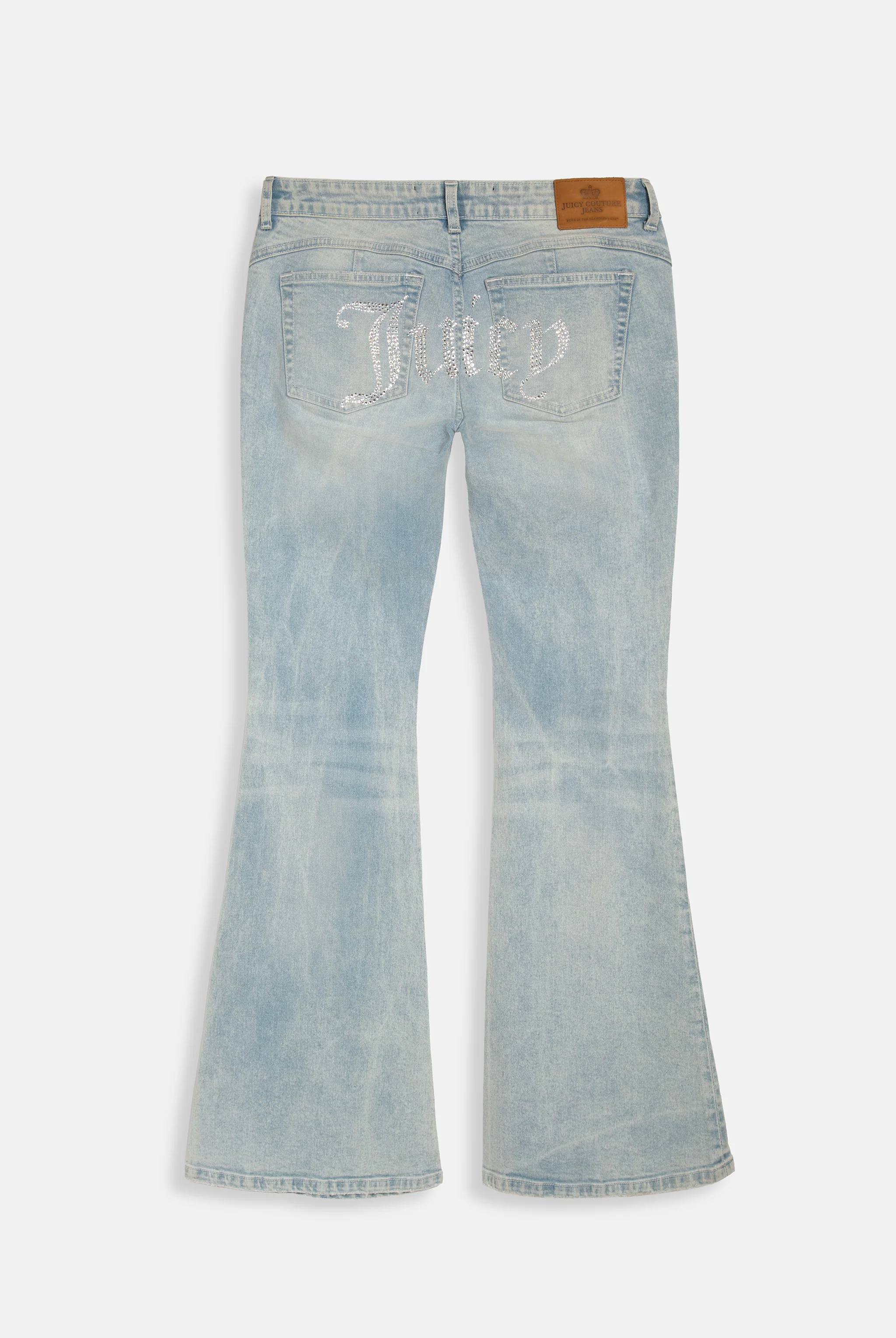 LIGHT WASH DIAMANTÉ LOW RISE FLARE JEAN - Image 2