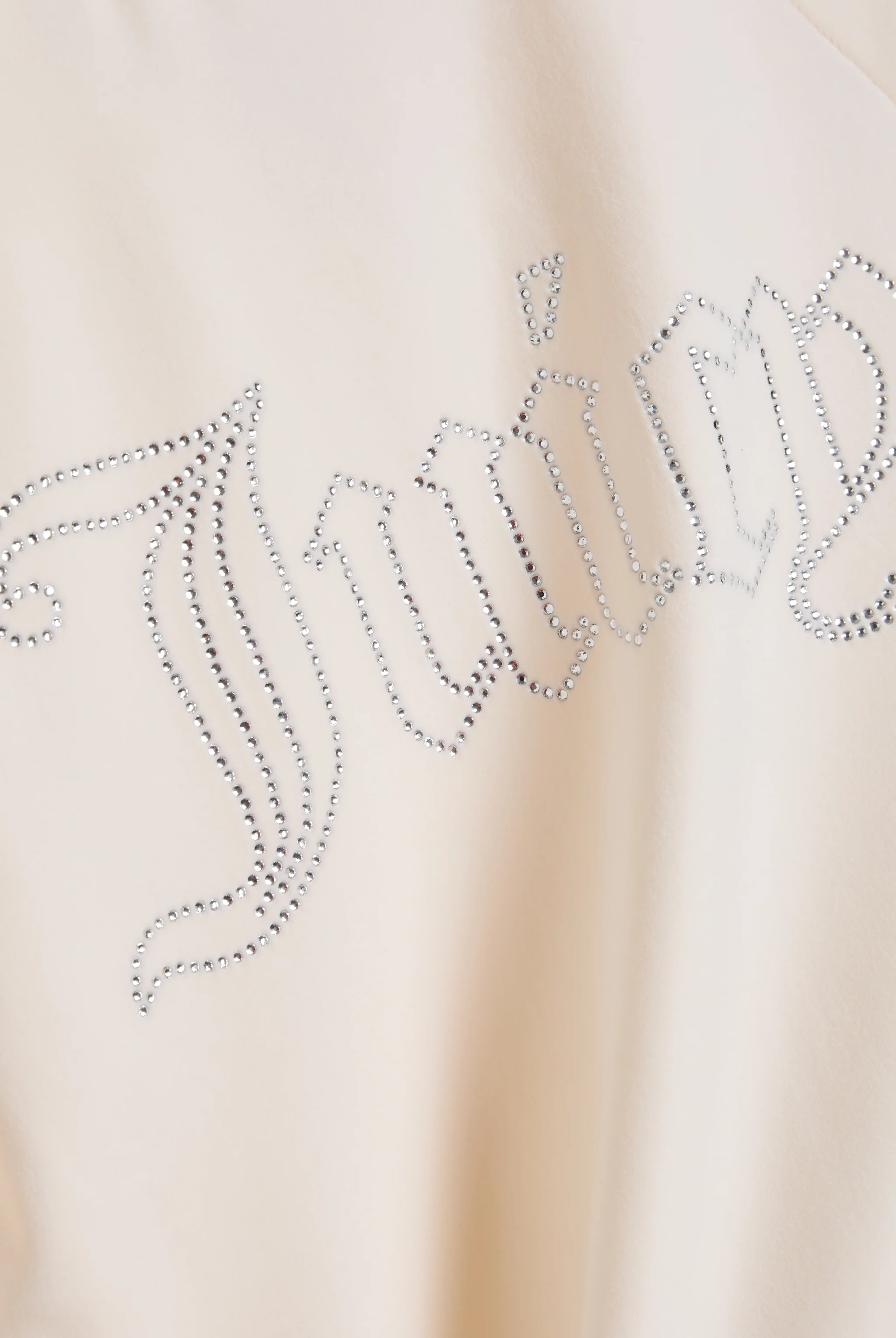 CREAM OUTLINE DIAMANTÉ VELOUR ZIP-THROUGH HOODIE - Image 6