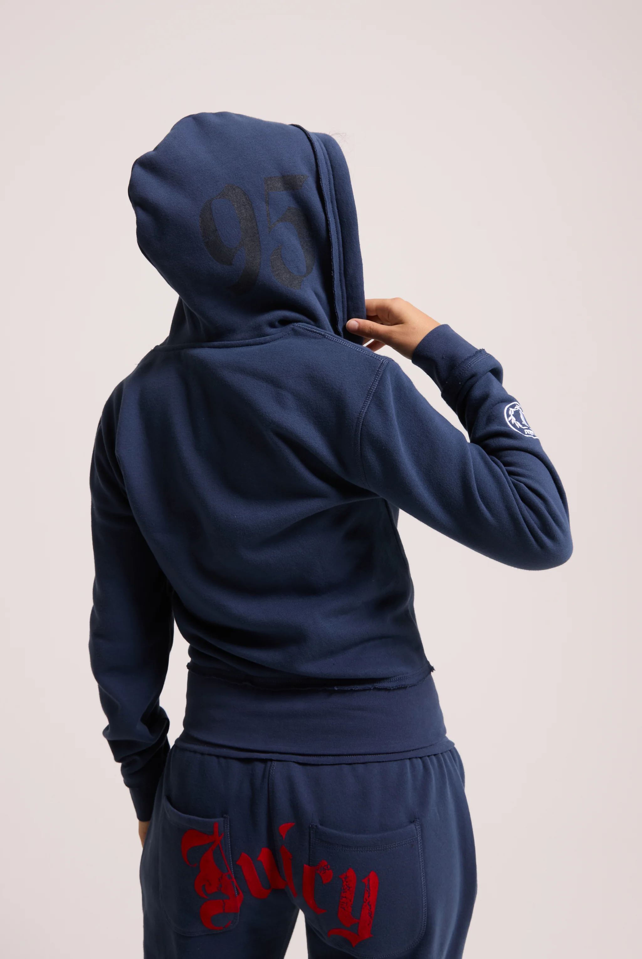 MOOD INDIGO LONGLINE FLEECE ZIP THROUGH HOODIE - Image 10