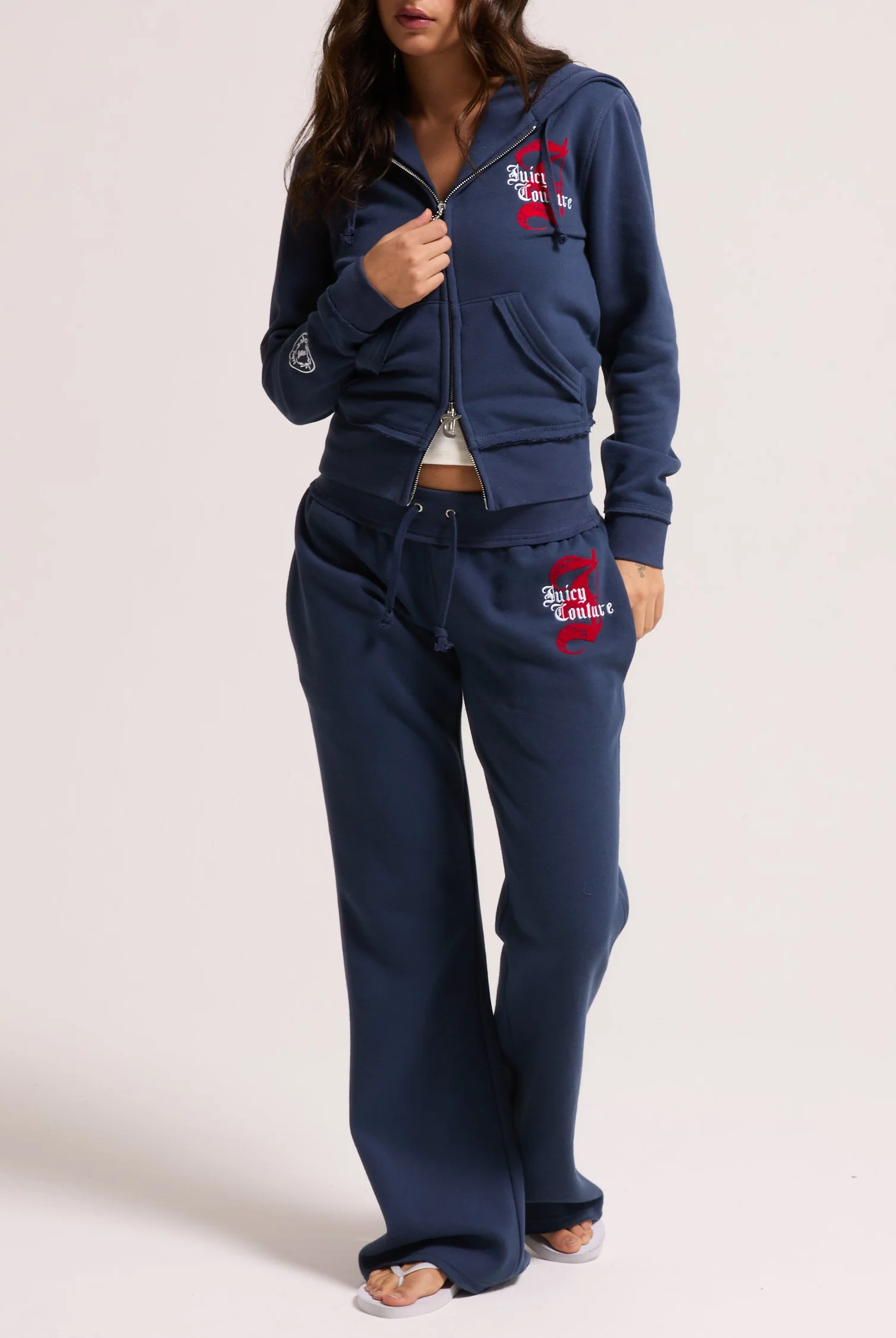 MOOD INDIGO LONGLINE FLEECE ZIP THROUGH HOODIE - Image 7