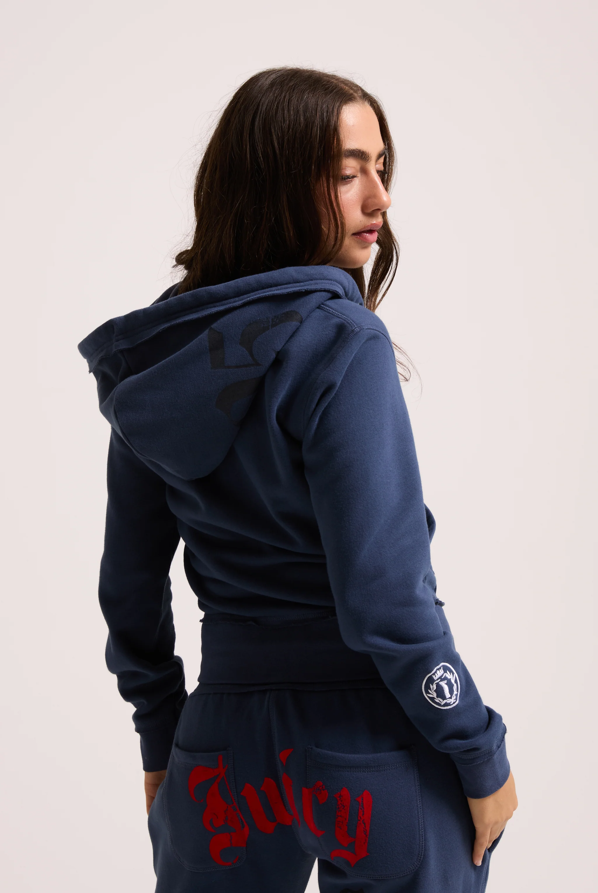 MOOD INDIGO LONGLINE FLEECE ZIP THROUGH HOODIE - Image 9