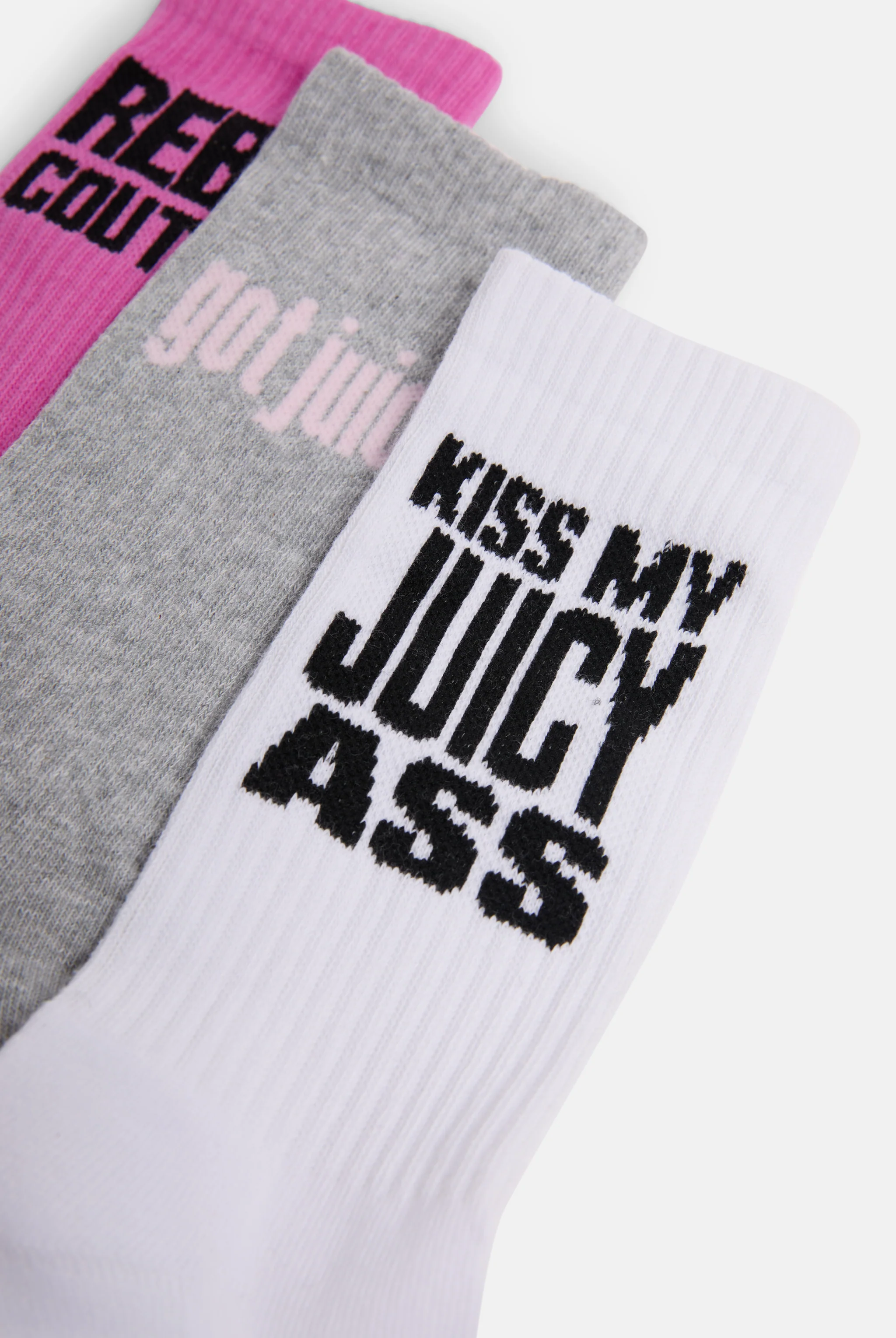 MULTI 3 PACK SLOGAN SOCKS - Image 3