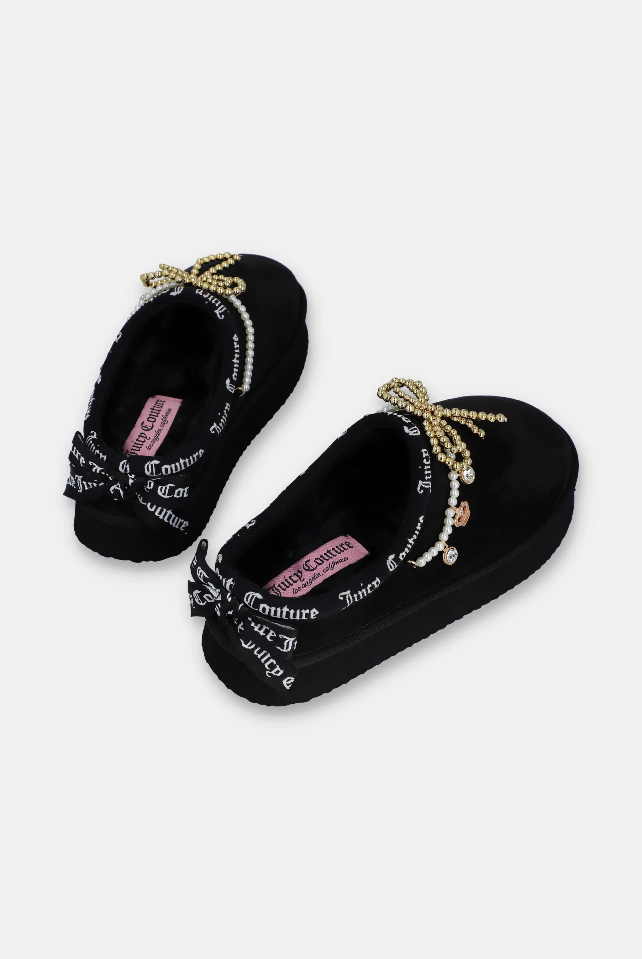 BLACK BOW CHARM COZY SLIPPERS - Image 4