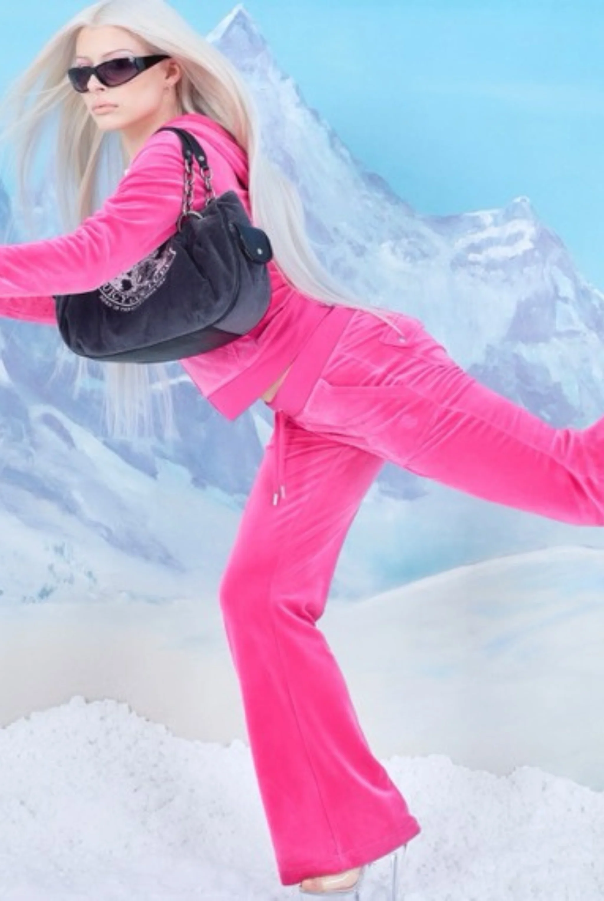 NOSTALGIA PINK CLASSIC VELOUR ROBERTSON HOODIE - Image 3