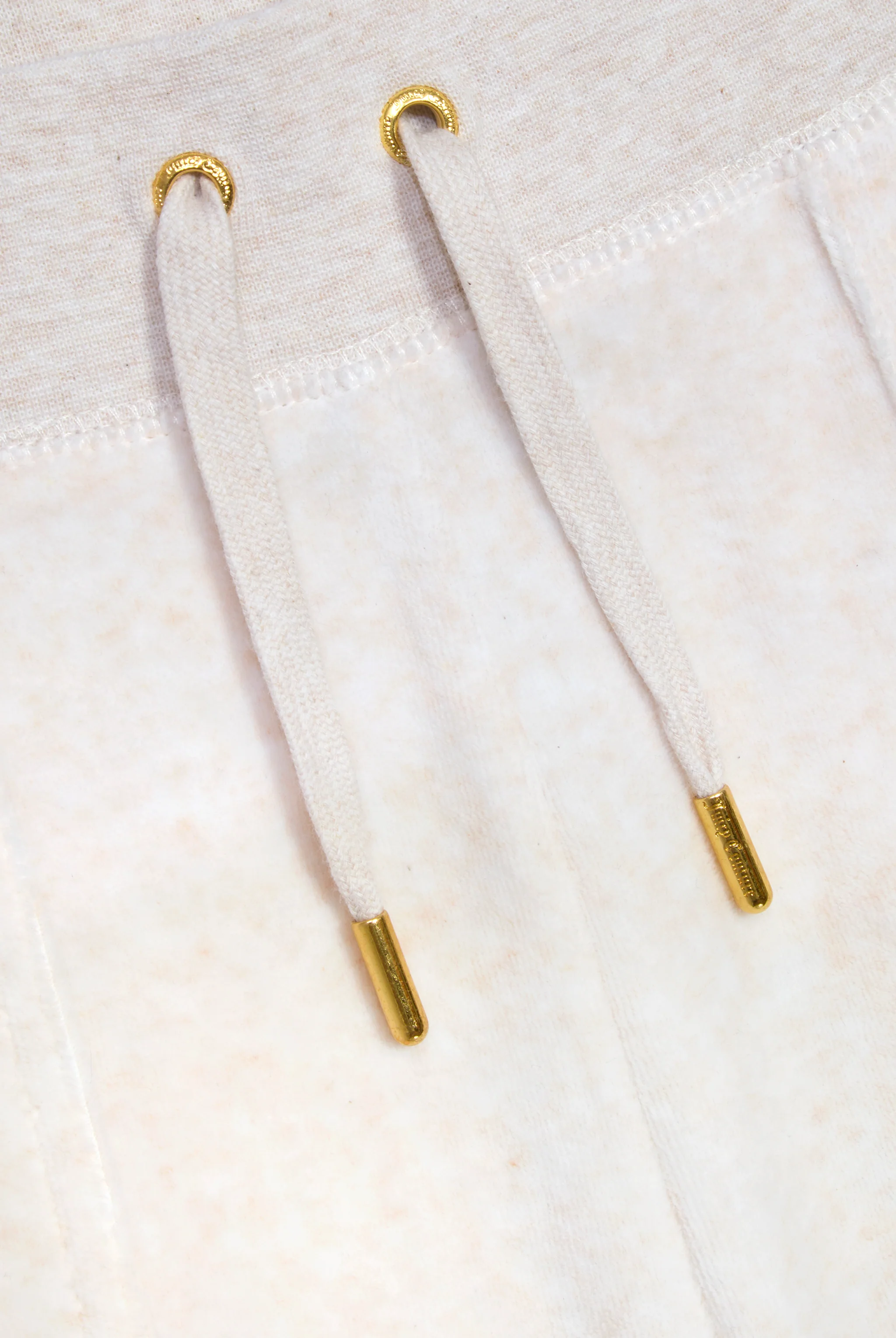 OATMEAL MARL & GOLD LOW RISE FLARE CLASSIC VELOUR TRACK PANT - Image 6
