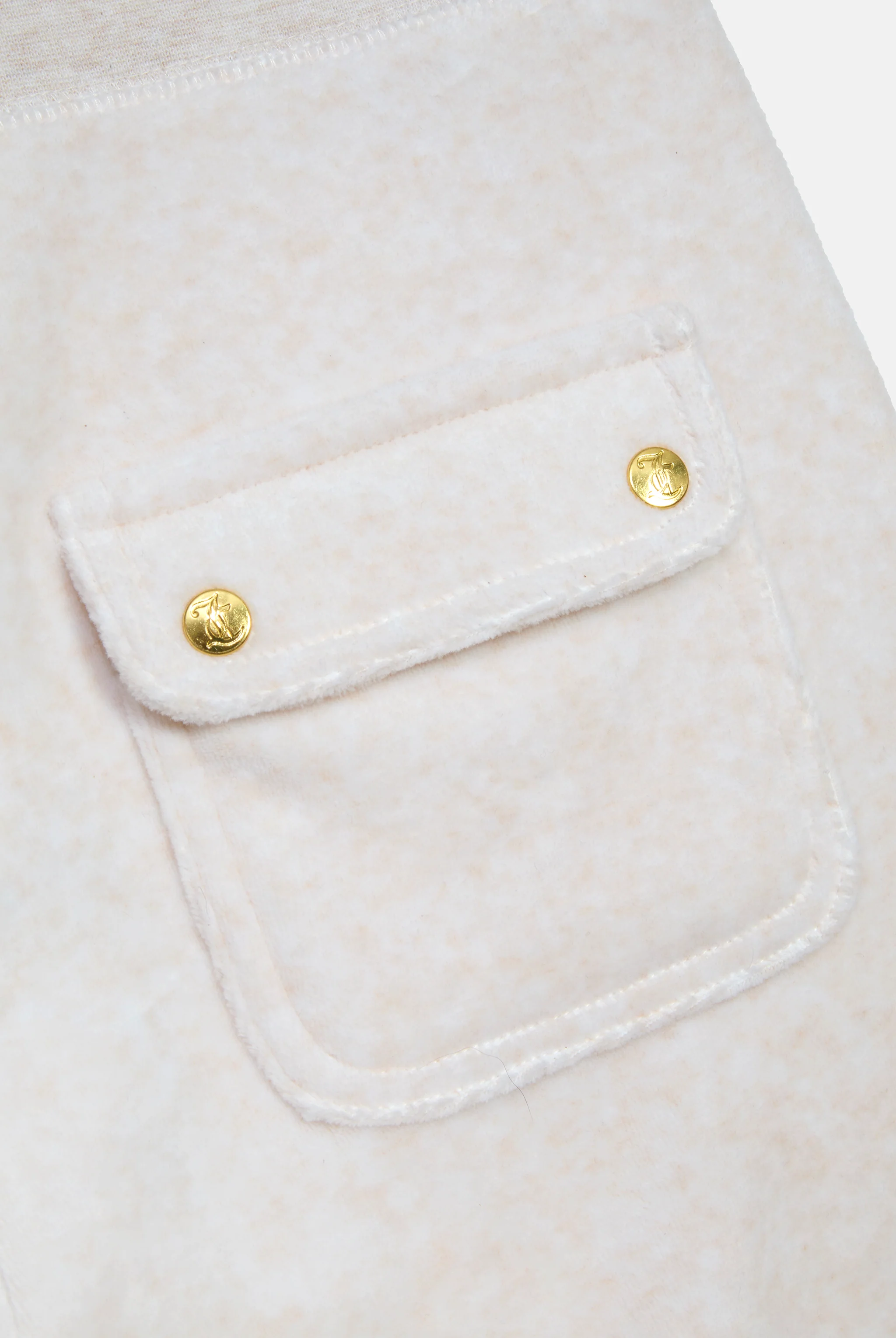 OATMEAL MARL & GOLD LOW RISE FLARE CLASSIC VELOUR TRACK PANT - Image 7
