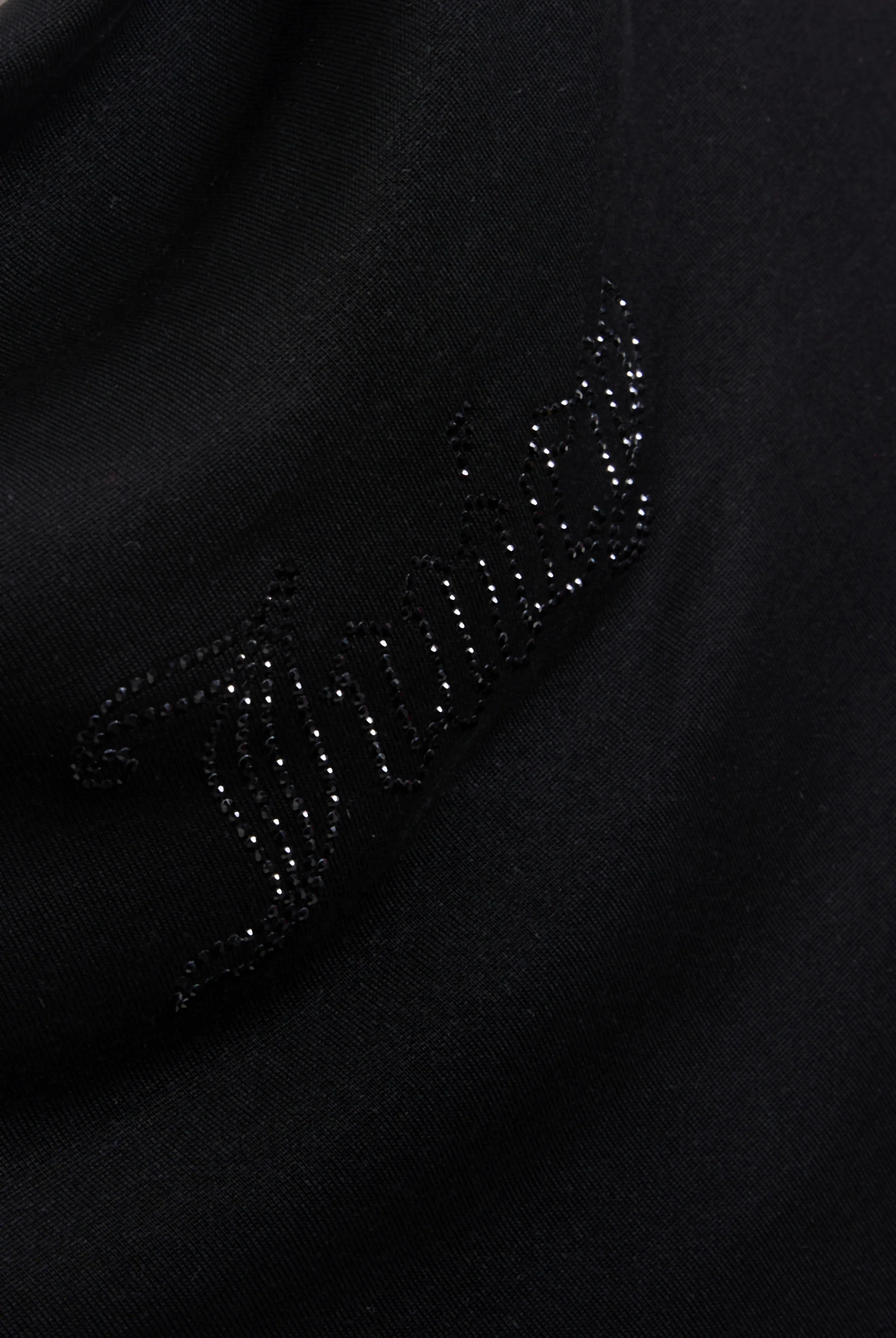BLACK OUTLINE DIAMANTÉ DRAPE TOP - Image 3