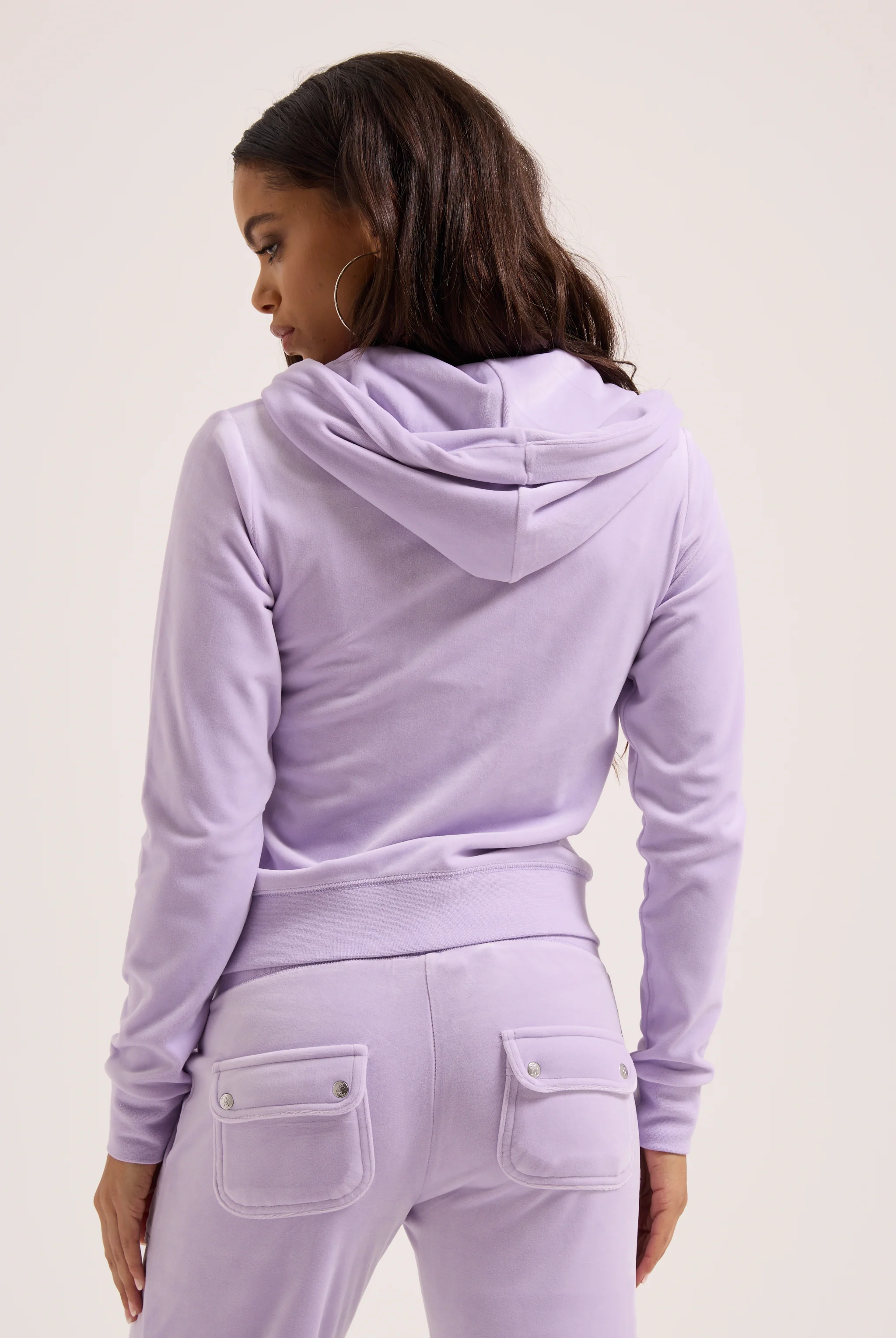 PASTEL LILAC LOW RISE FLARE CLASSIC VELOUR TRACK PANT - Image 7