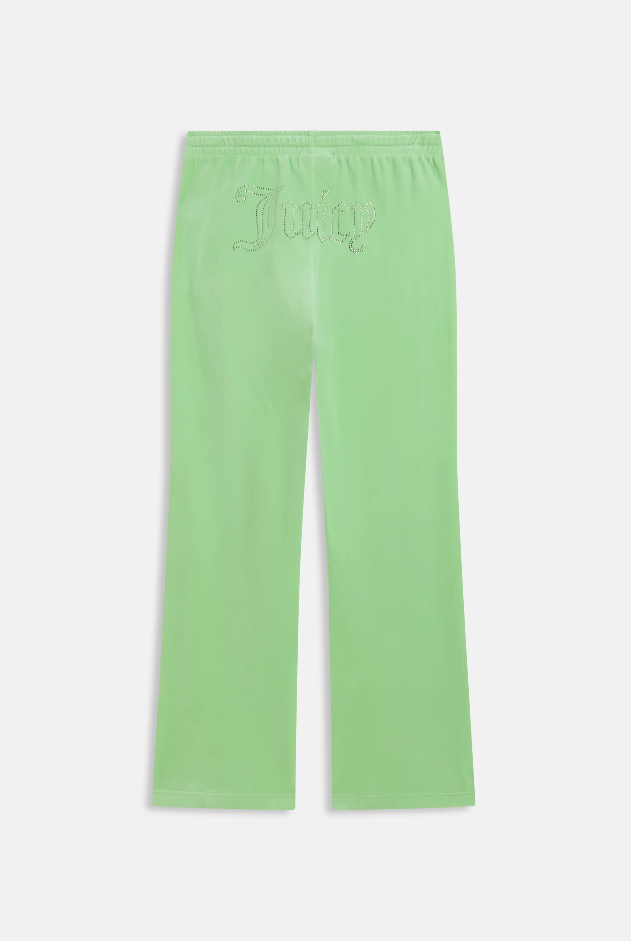 PISTACHIO GREEN VELOUR OUTLINE DIAMANTÉ TRACKSUIT BOTTOM - Image 7