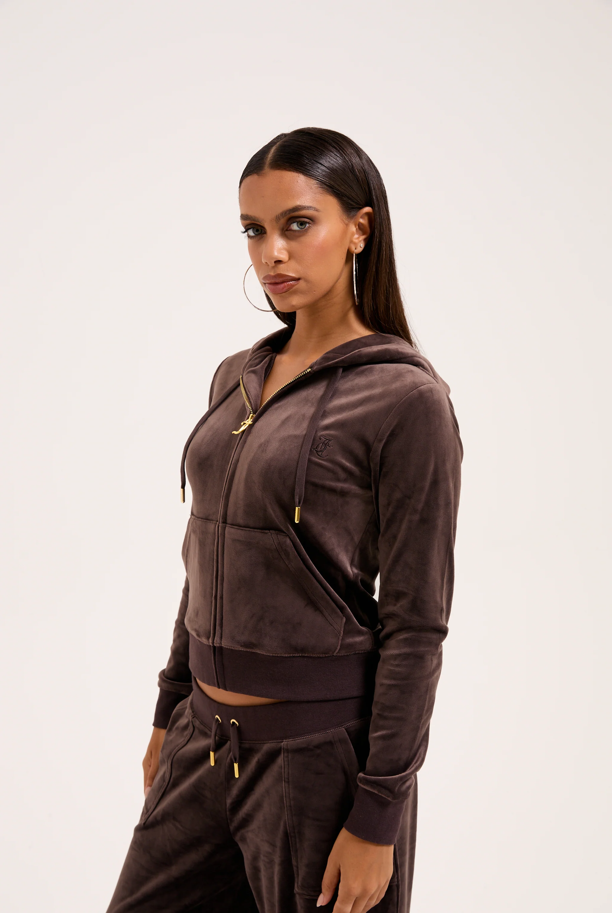 JAVA & GOLD CLASSIC VELOUR ROBERTSON HOODIE