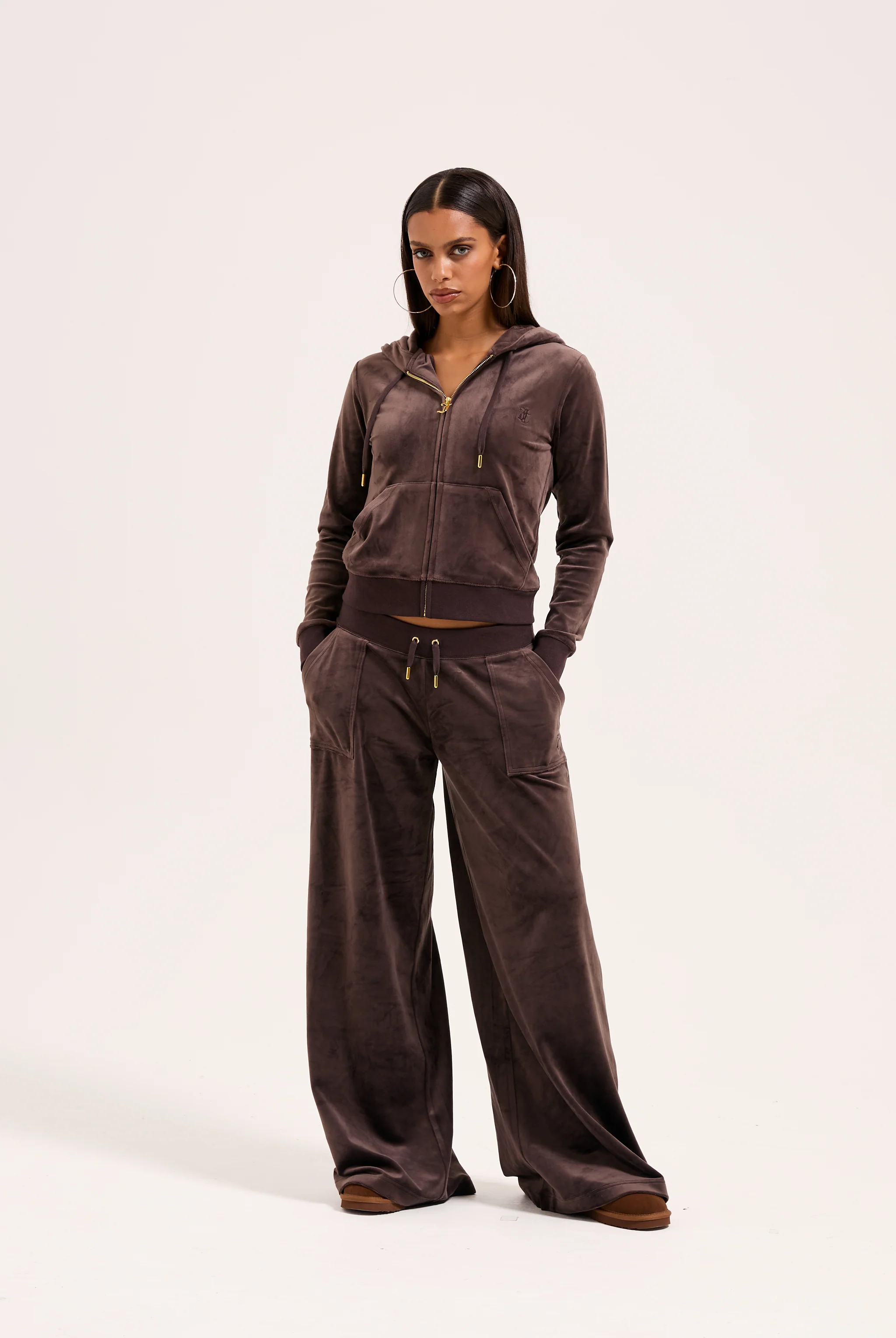 JAVA & GOLD CLASSIC VELOUR ROBERTSON HOODIE - Image 7