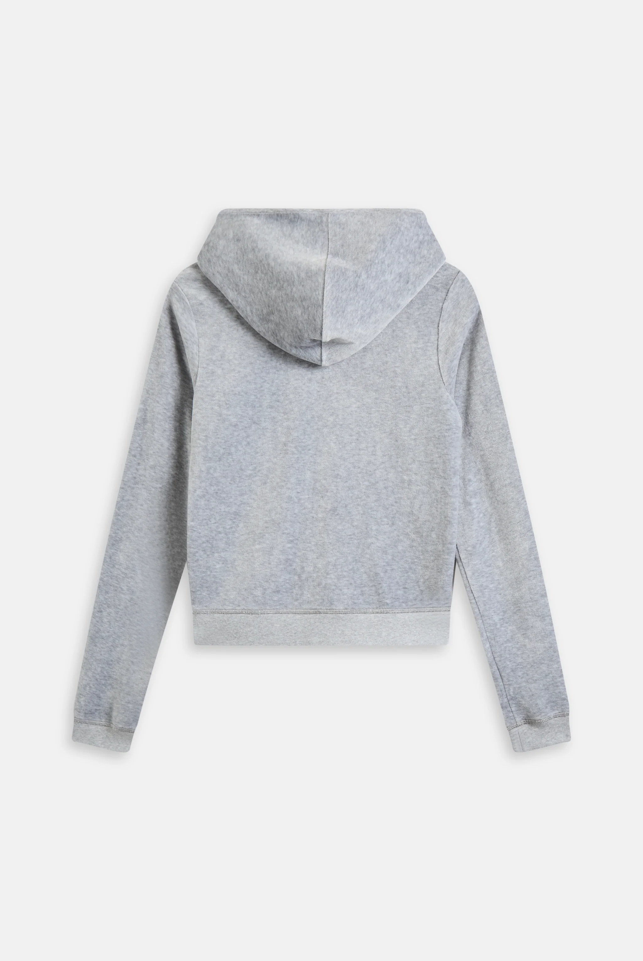 SILVER MARL BAMBOO VELOUR HERITAGE HOODIE - Image 5