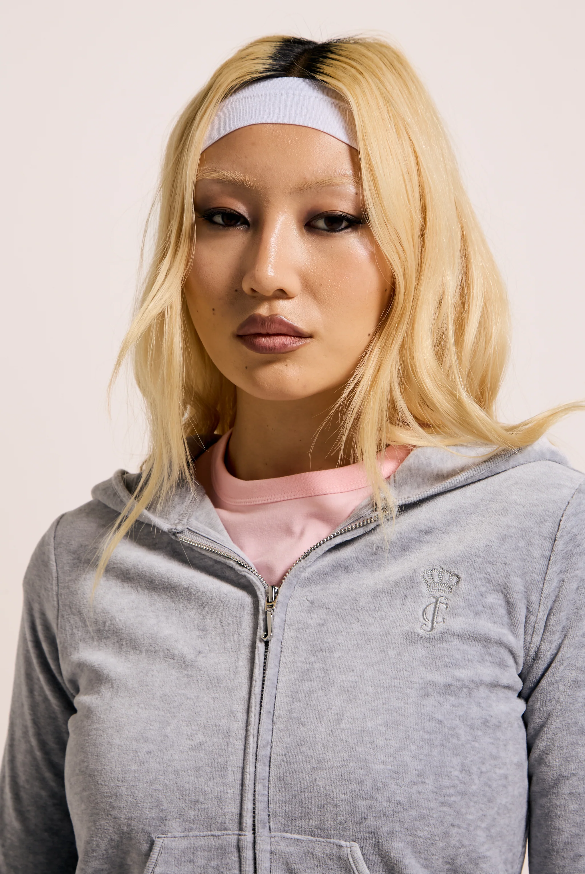 SILVER MARL BAMBOO VELOUR HERITAGE HOODIE - Image 6