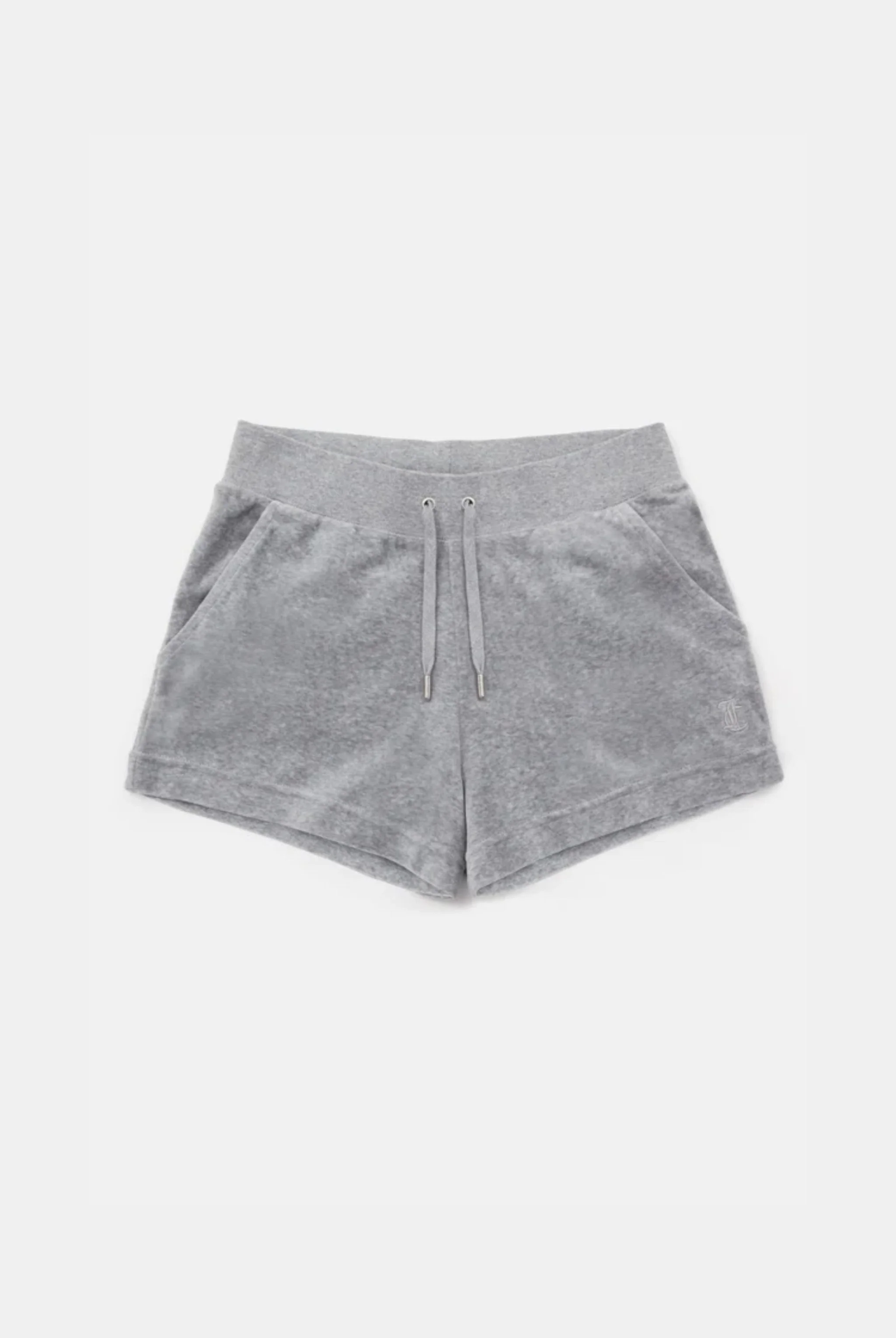 SILVER MARL COTTON VELOUR TRACK SHORT WITH BACK POCKET - Image 3