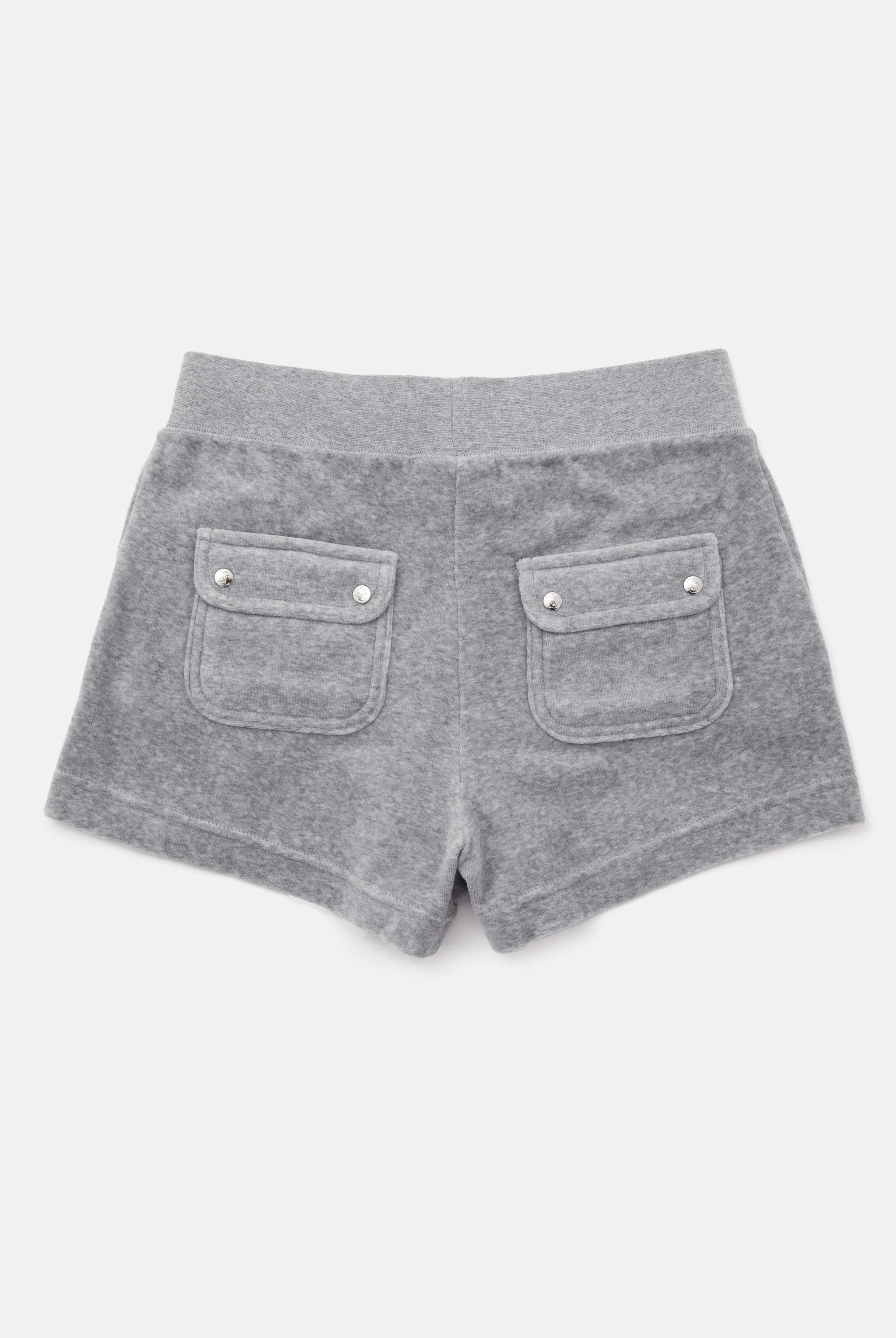 SILVER MARL COTTON VELOUR TRACK SHORT WITH BACK POCKET - Image 4