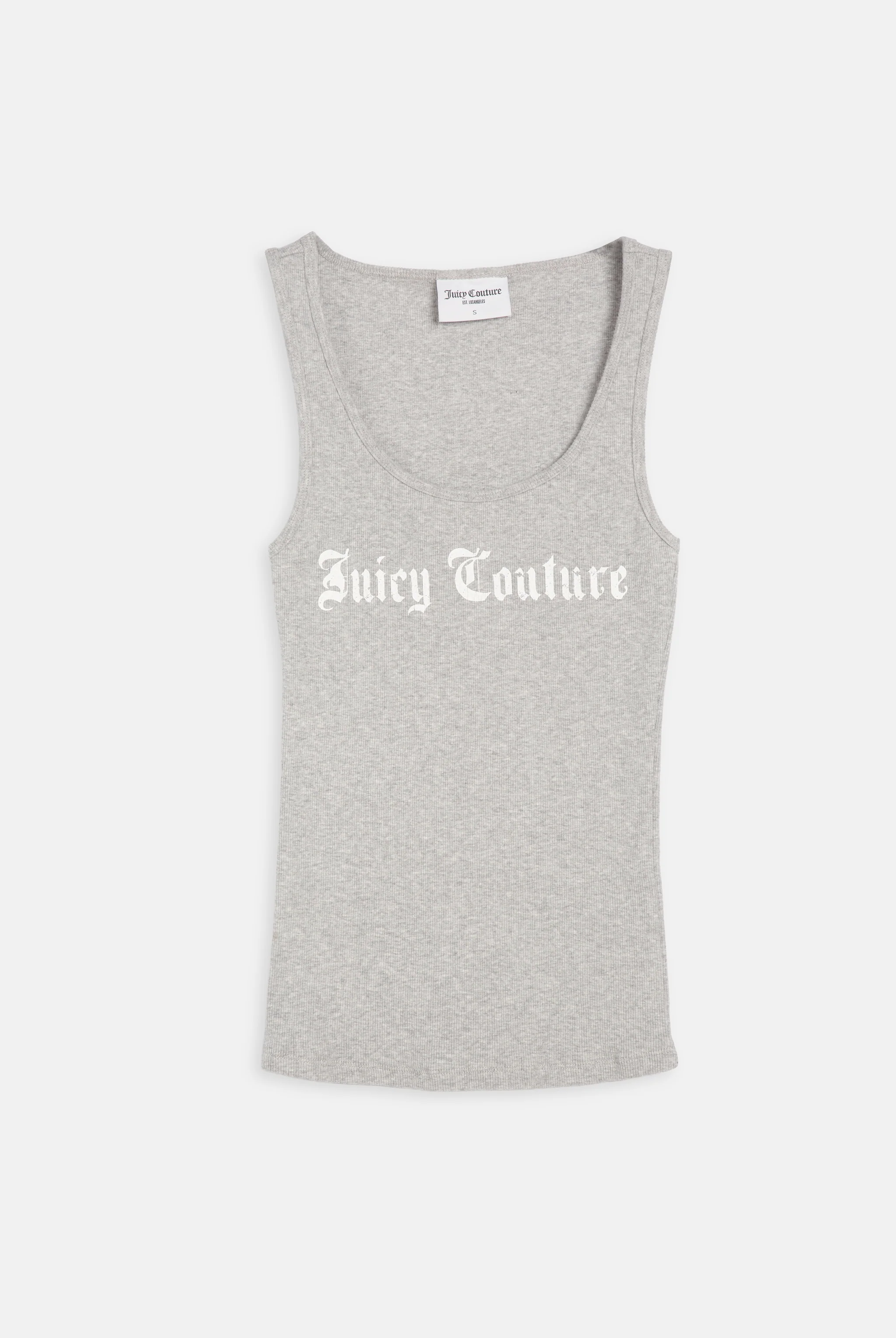 SILVER MARL  LONGLINE RIBBED VEST - Image 2