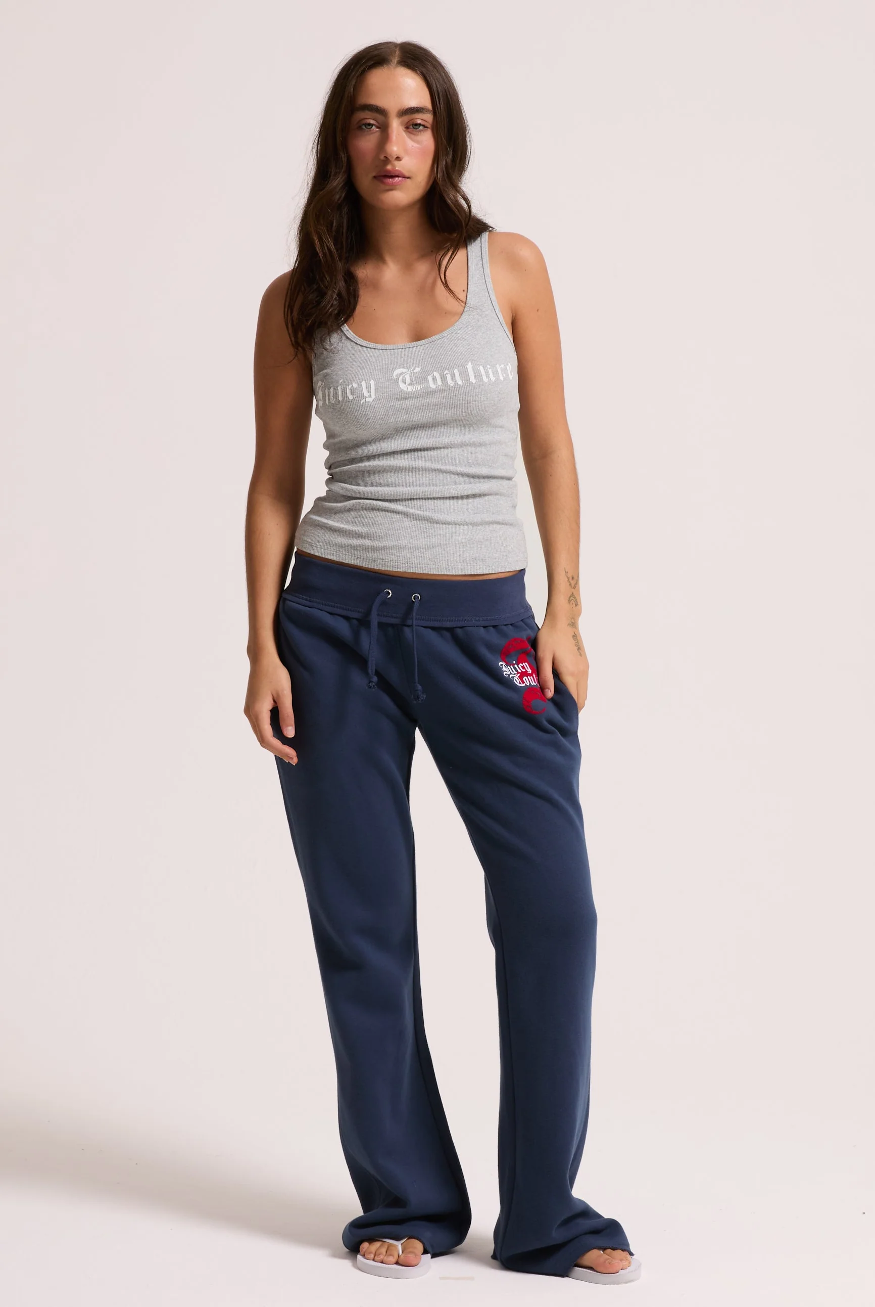 SILVER MARL  LONGLINE RIBBED VEST - Image 3