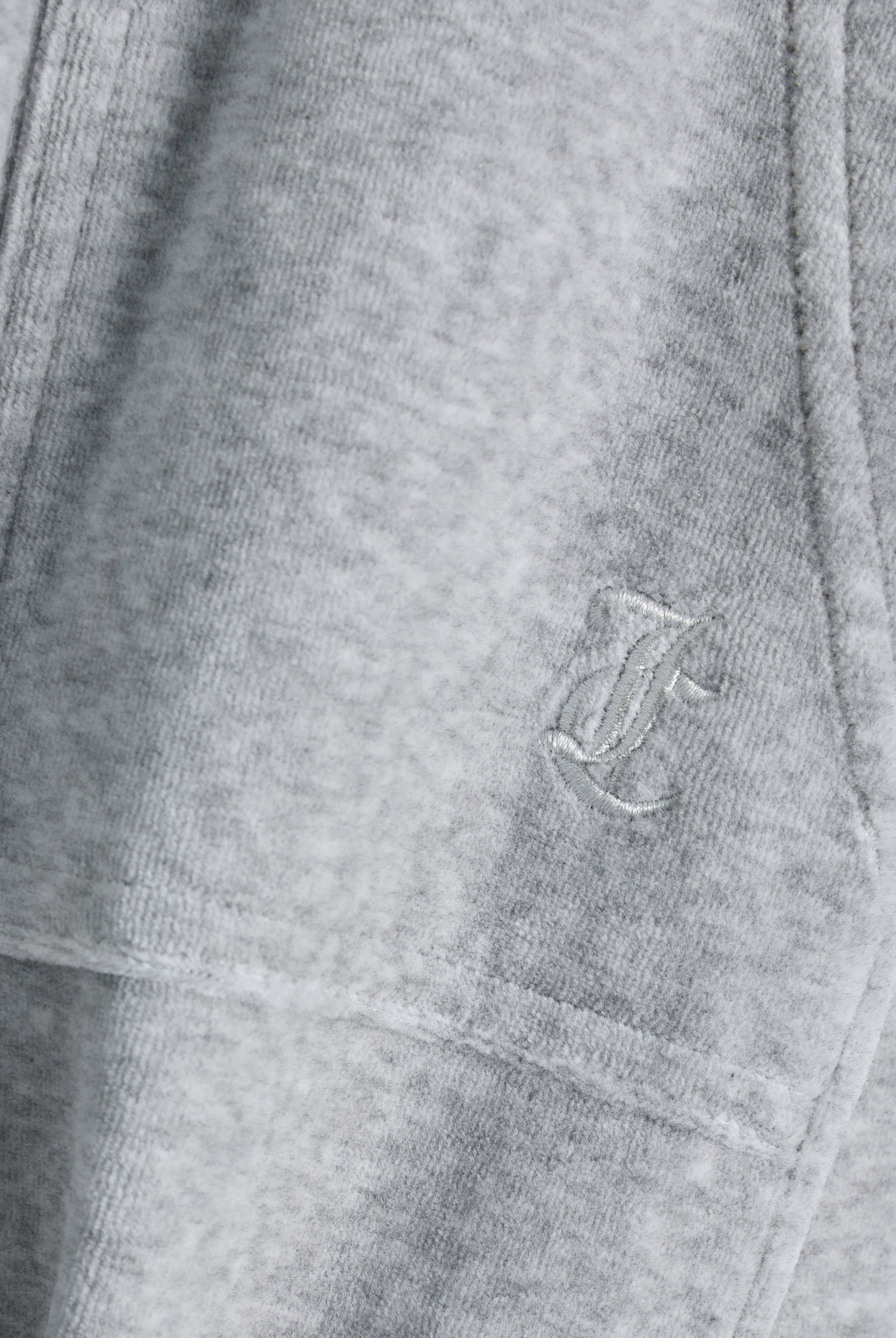 SILVER MARL WIDE LEG COTTON VELOUR TRACK PANT - Image 6
