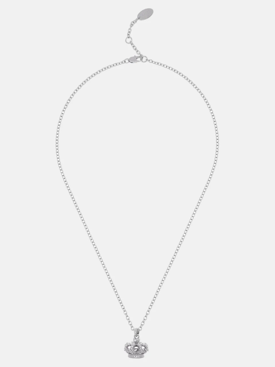 SILVER TONE CRYSTAL HERITAGE CROWN PENDANT
