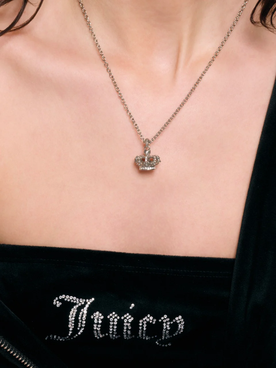 SILVER TONE CRYSTAL HERITAGE CROWN PENDANT - Image 2