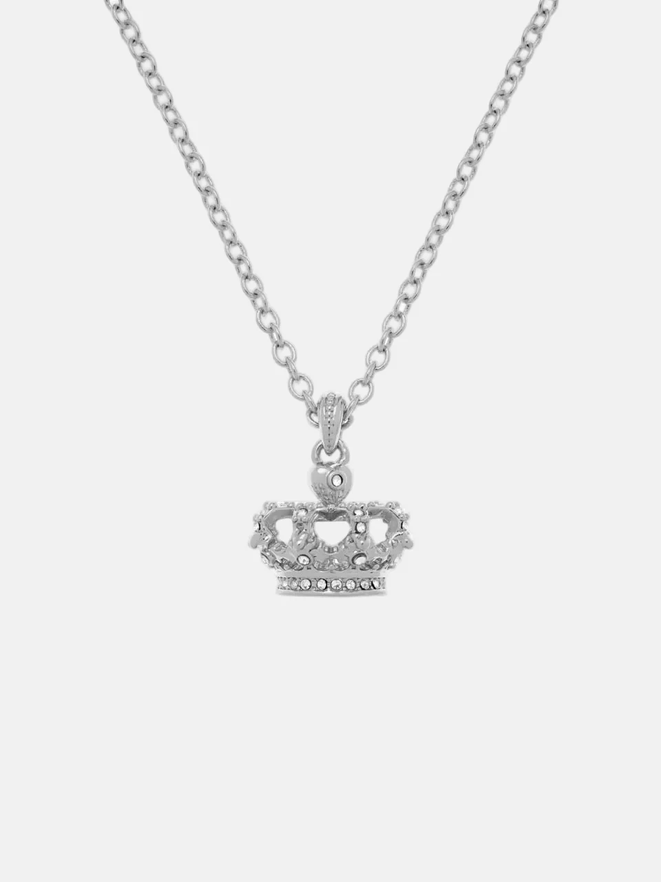 SILVER TONE CRYSTAL HERITAGE CROWN PENDANT - Image 3