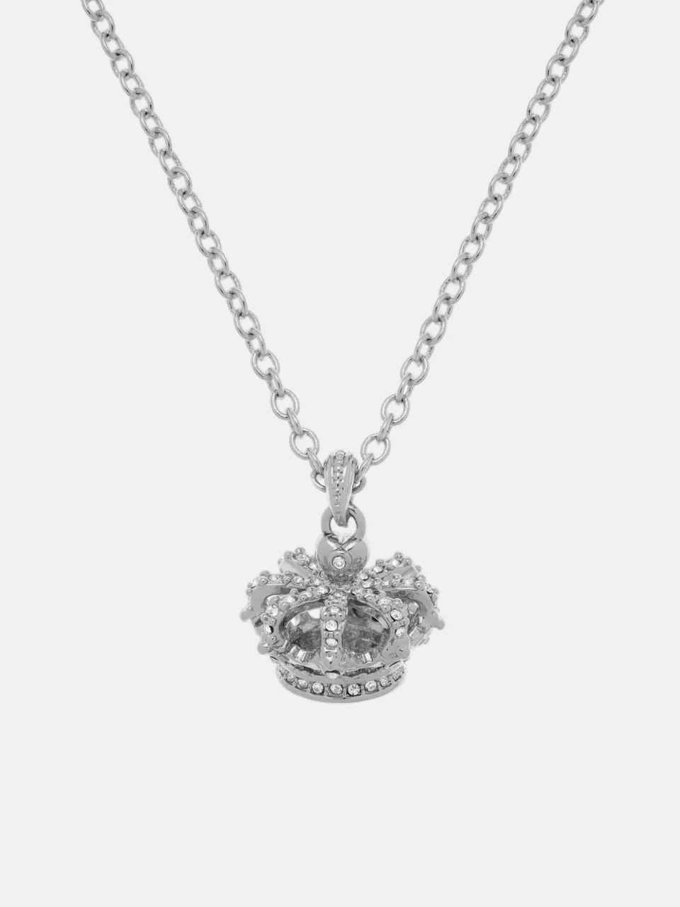 SILVER TONE CRYSTAL HERITAGE CROWN PENDANT - Image 5