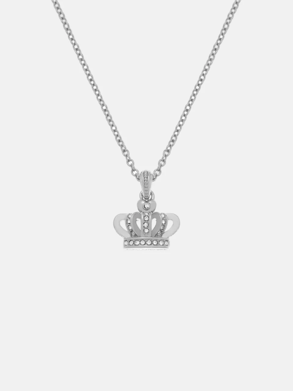 SILVER TONE CRYSTAL ICON CROWN PENDANT - Image 3