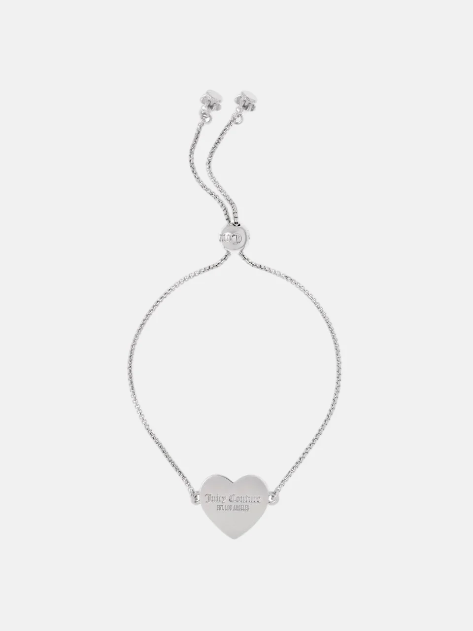 SILVER TONE JUICY COUTURE REVERSIBLE HEART ADJUSTABLE BRACELET - Image 3