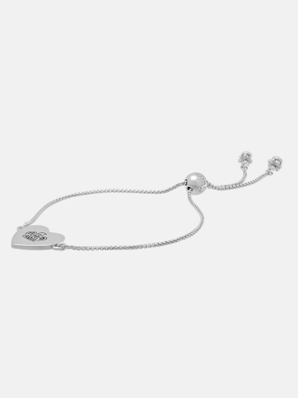 SILVER TONE JUICY COUTURE REVERSIBLE HEART ADJUSTABLE BRACELET - Image 5
