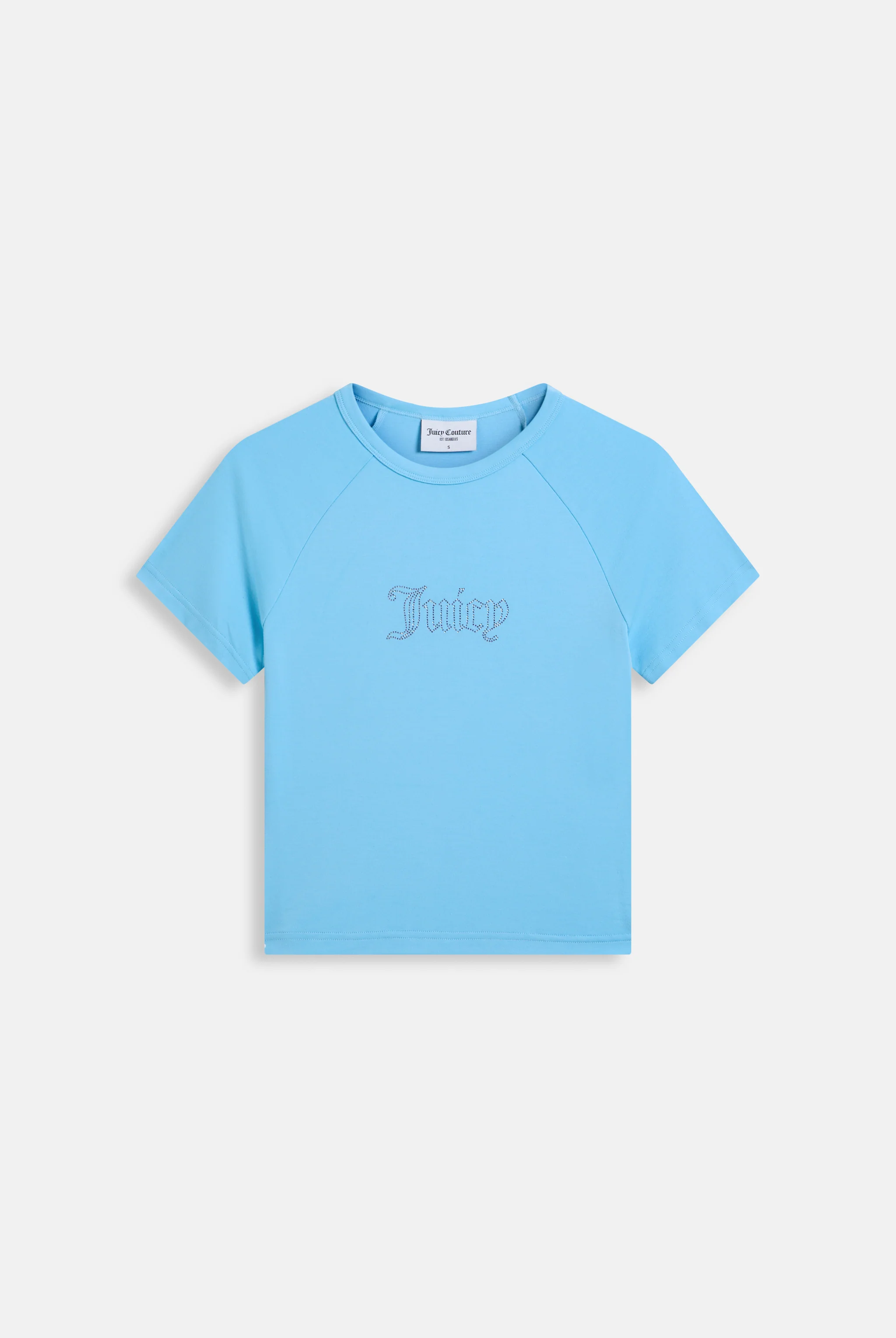 SKY BLUE RAGLAN DIAMANTÉ BABY TEE - Image 2