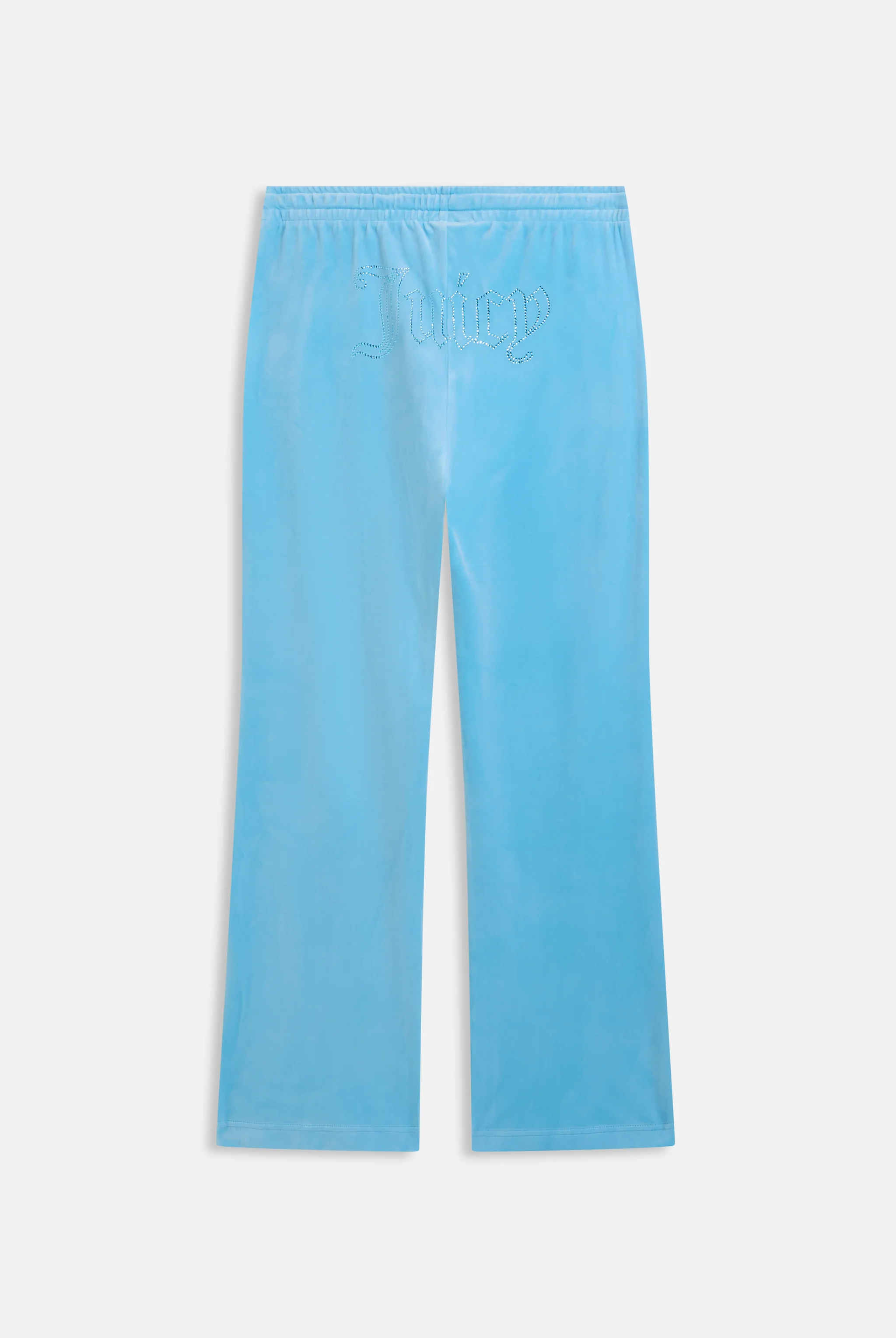 SKY BLUE VELOUR OUTLINE DIAMANTÉ TRACKSUIT BOTTOM - Image 2