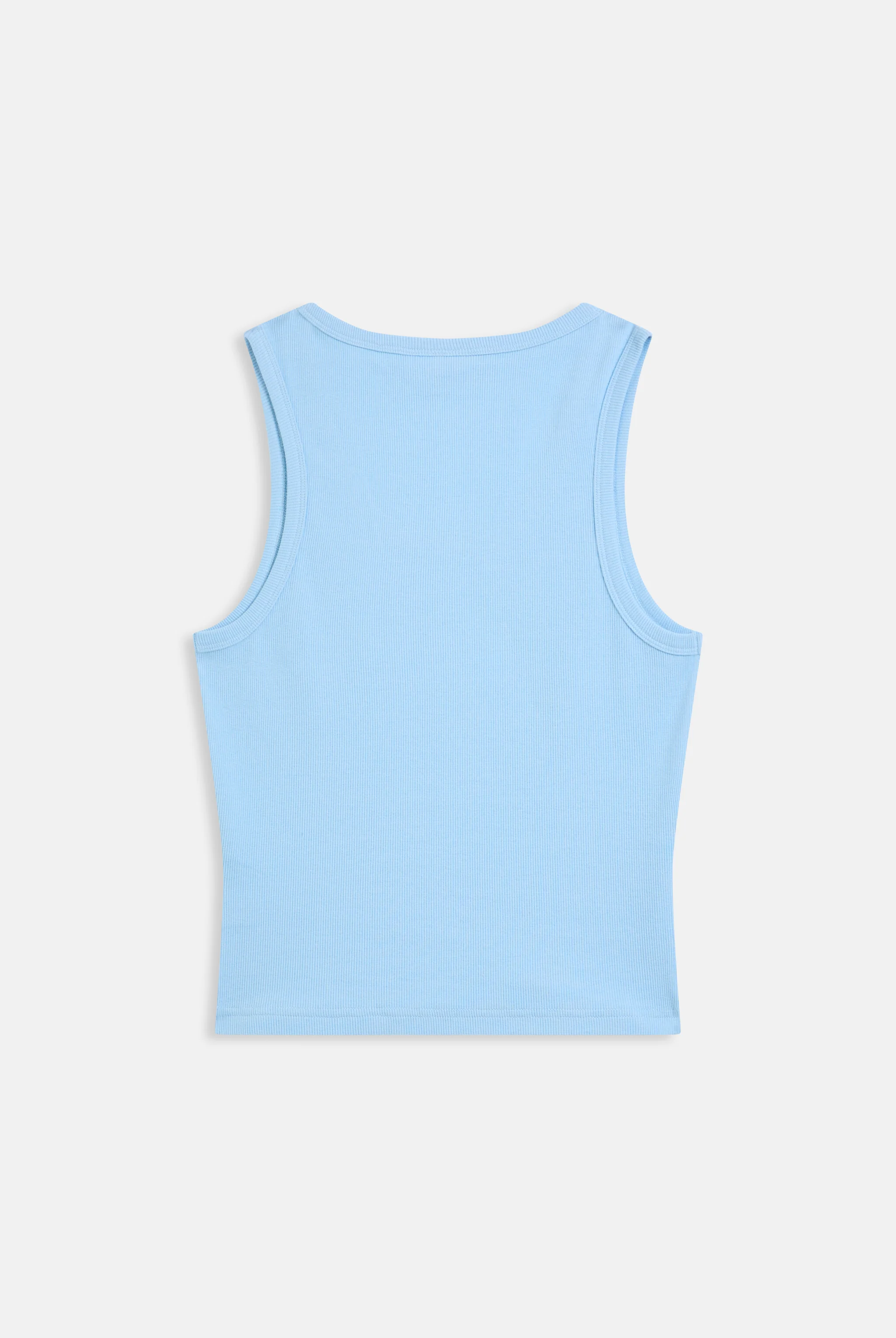 SKY BLUE RIBBED OUTLINE DIAMANTÉ RACER VEST - Image 7