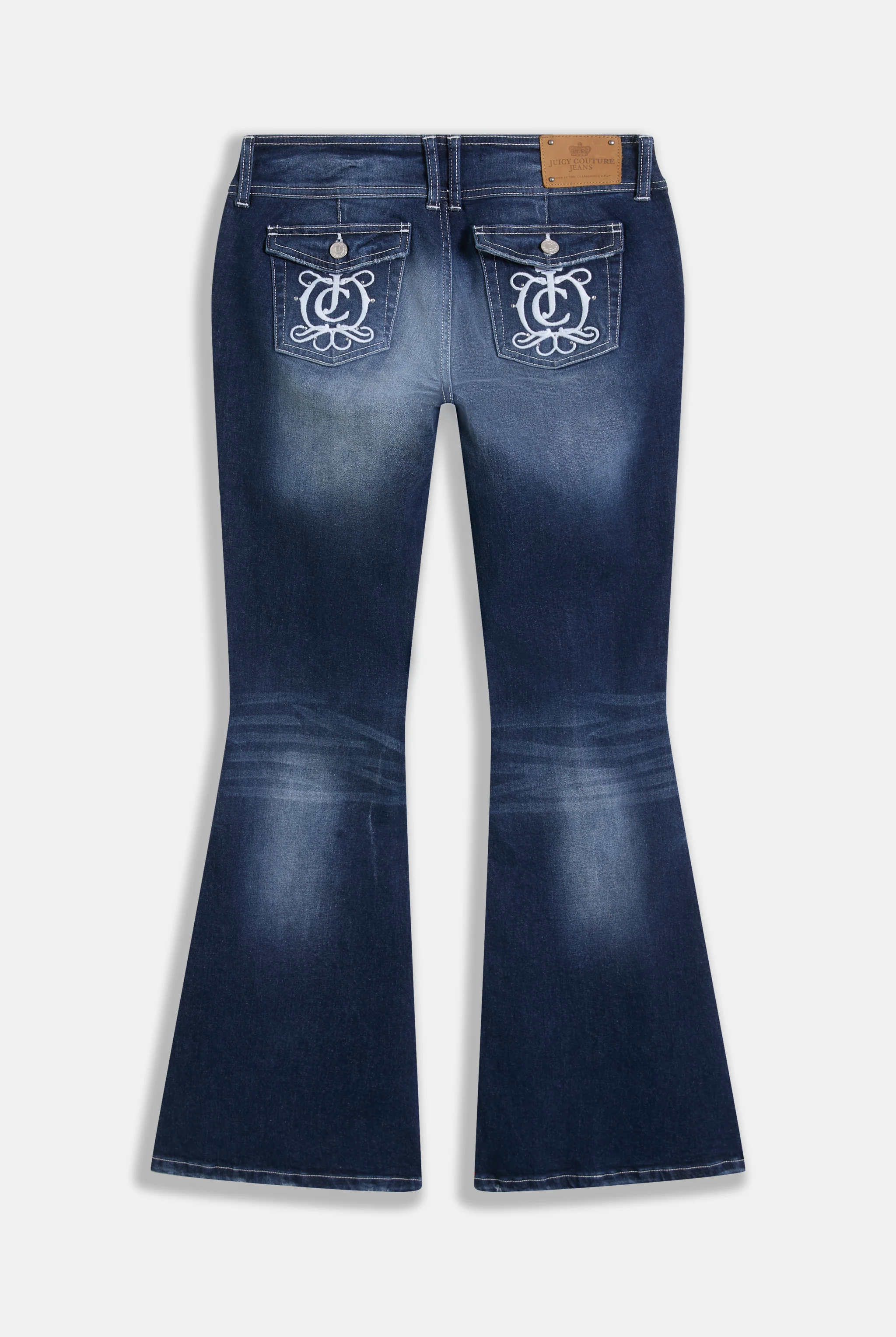 MID WASH LOW RISE FLARE EMBROIDERED JEANS - Image 5