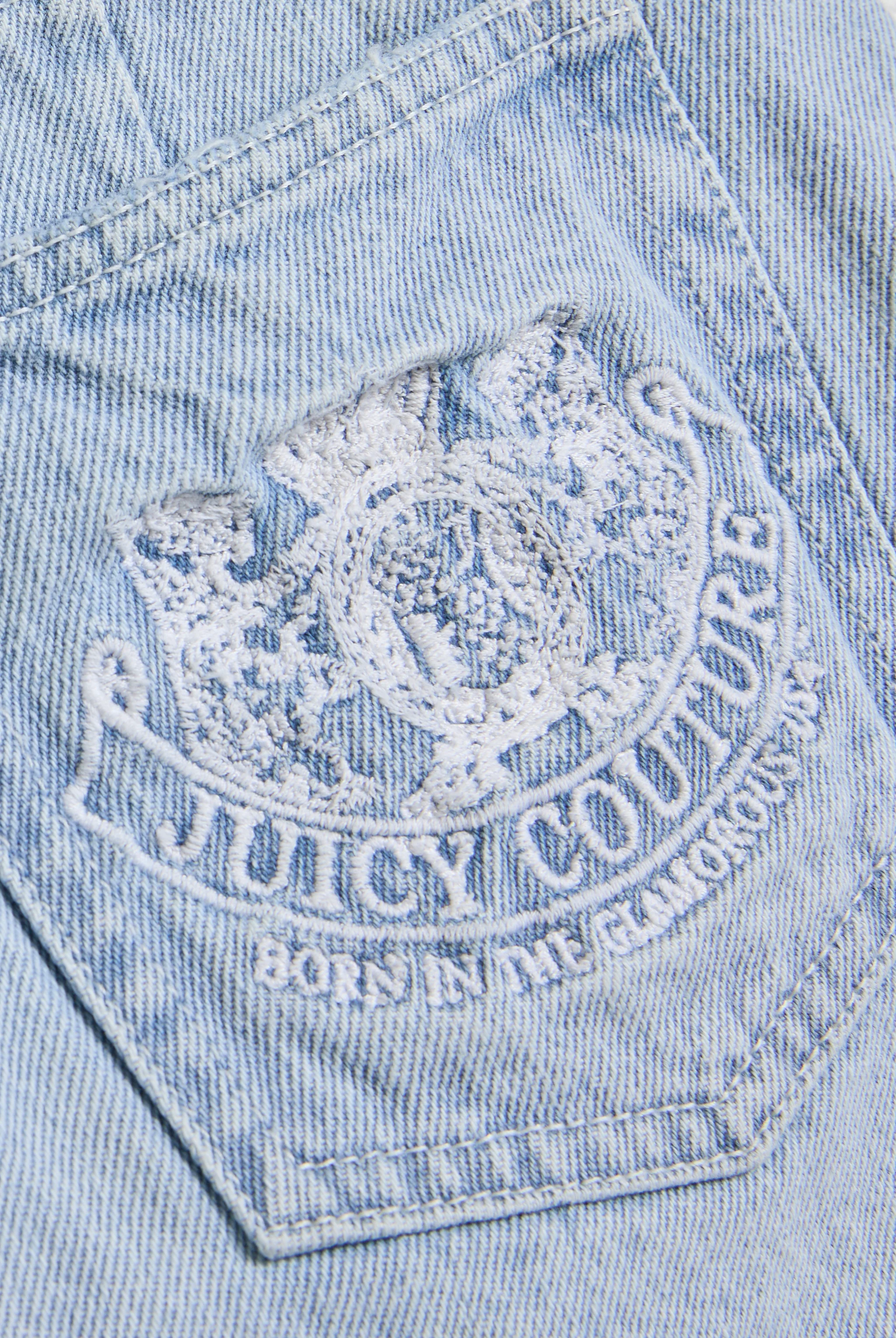 LIGHT WASH DENIM DOG CREST MINI SKIRT - Image 5