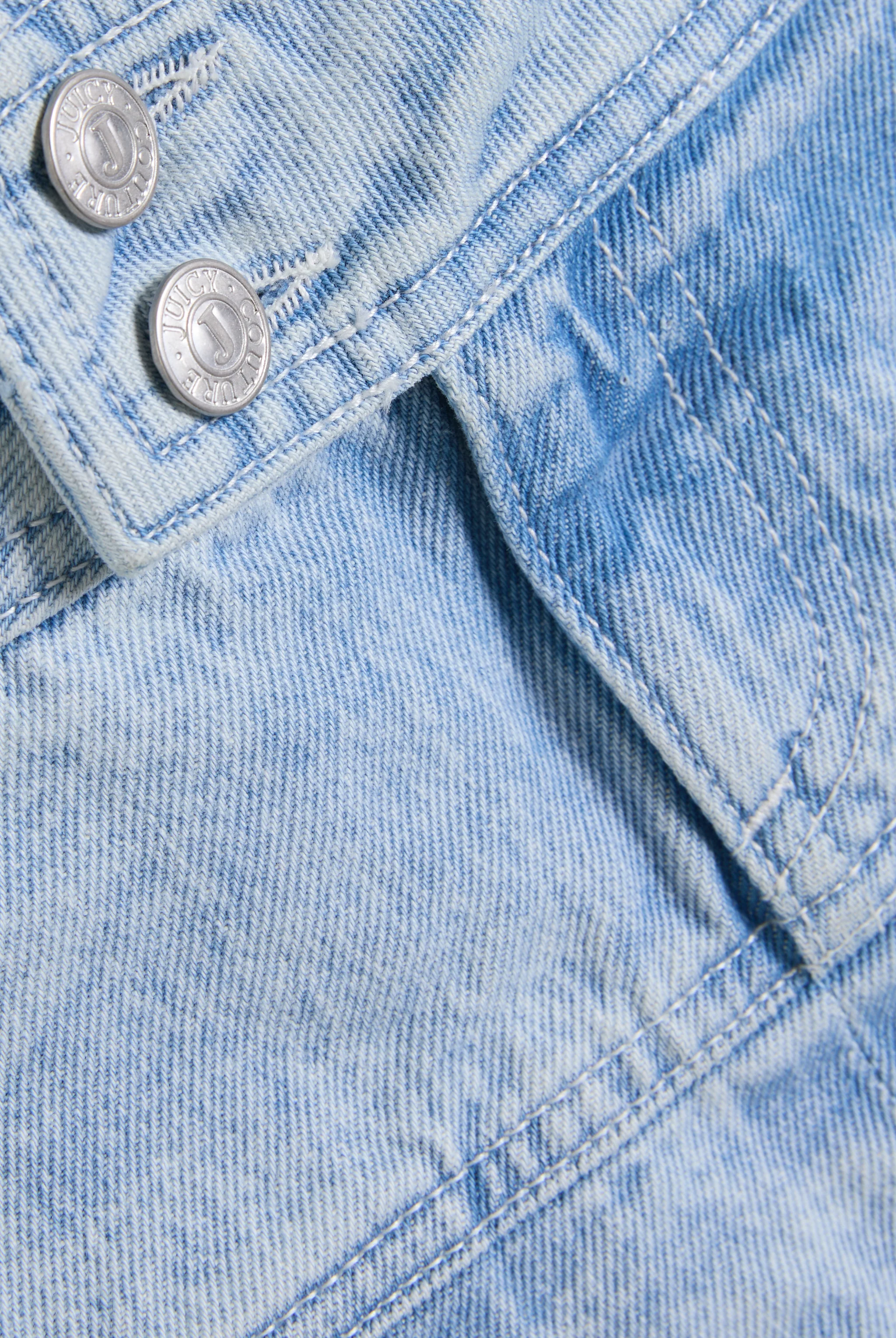 LIGHT WASH DENIM PLEATED MINI SKIRT - Image 5