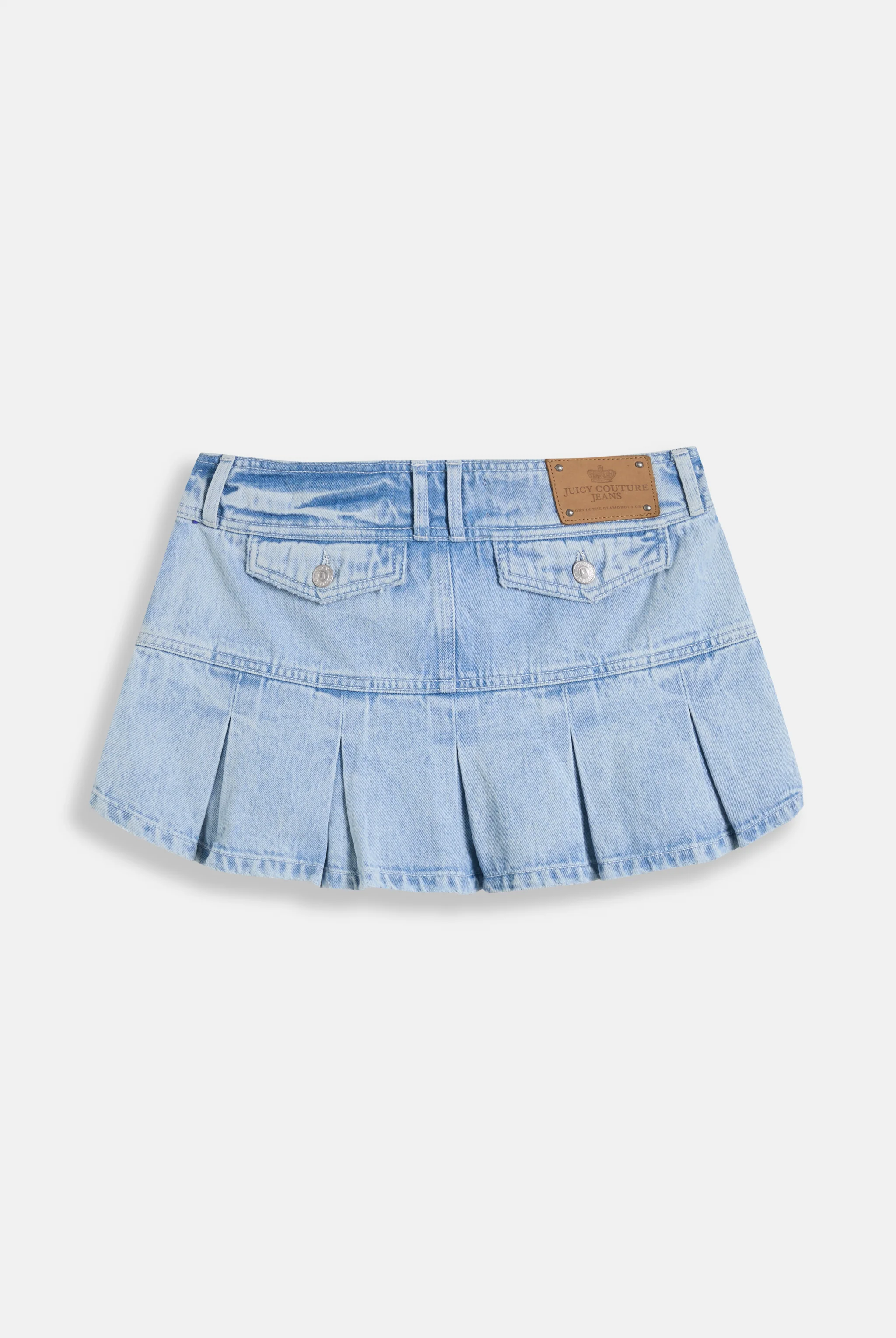 LIGHT WASH DENIM PLEATED MINI SKIRT - Image 8