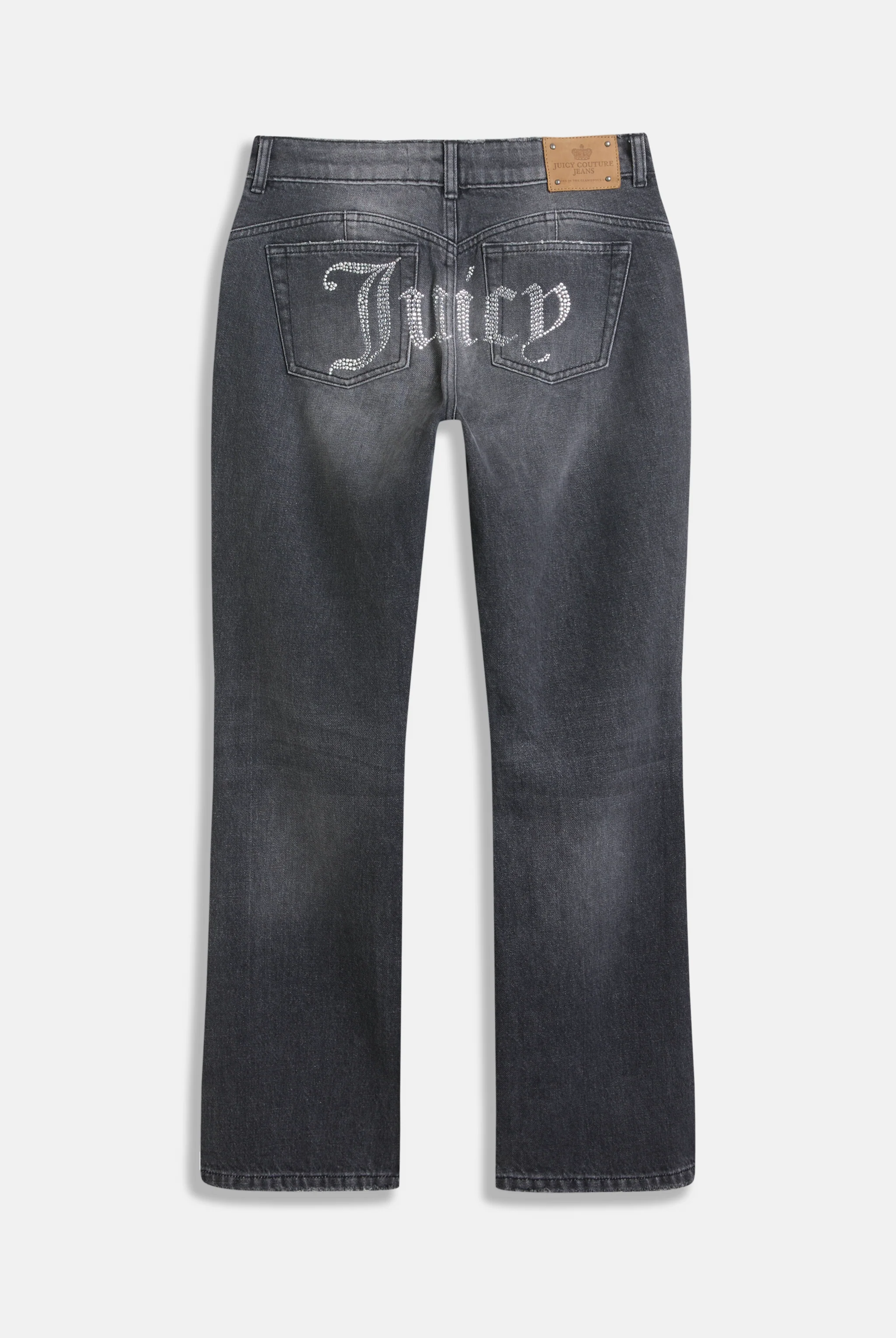 WASHED BLACK DIAMANTÉ BOOTCUT JEANS - Image 9