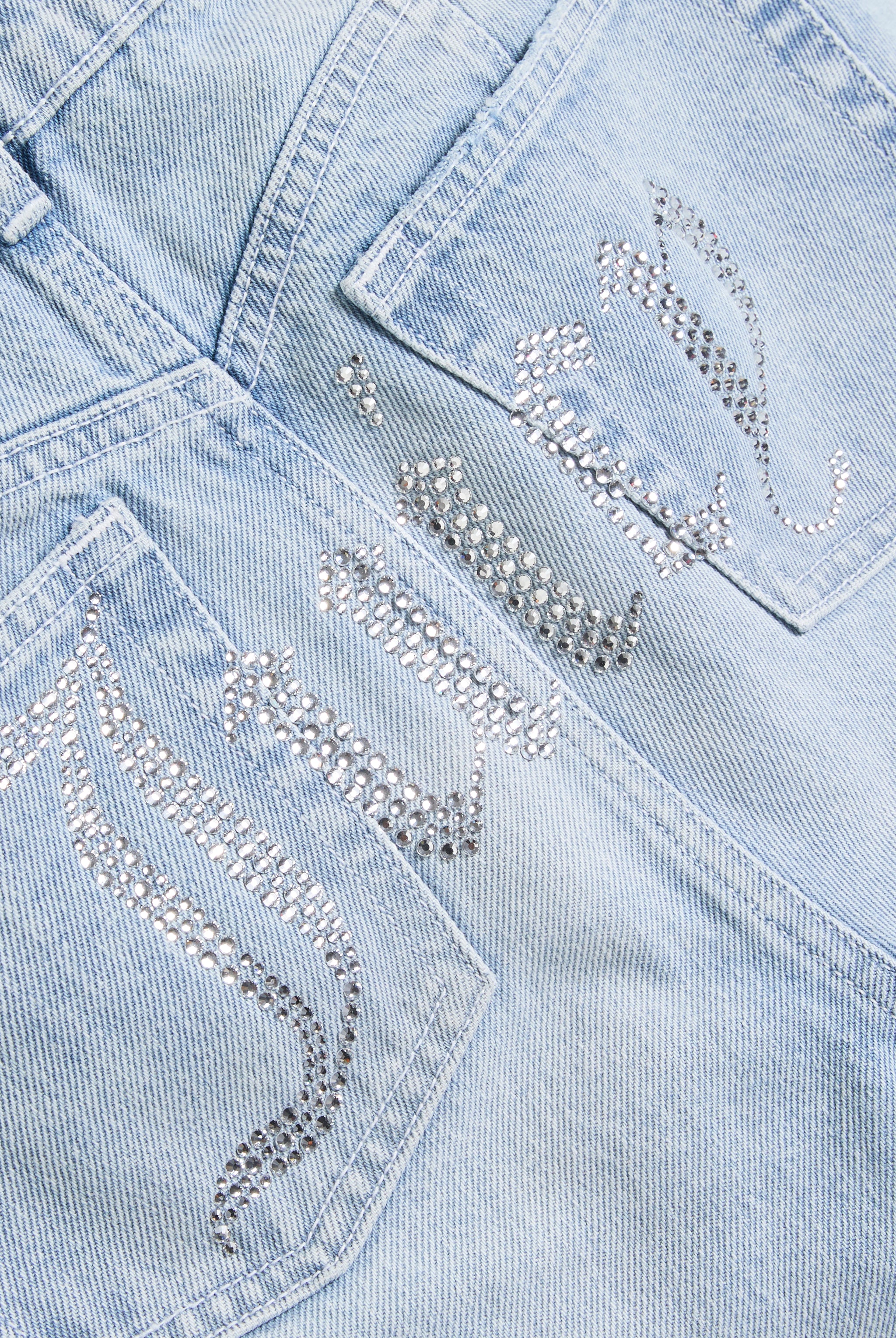 LIGHT WASH DIAMANTÉ BOOTCUT JEANS - Image 4